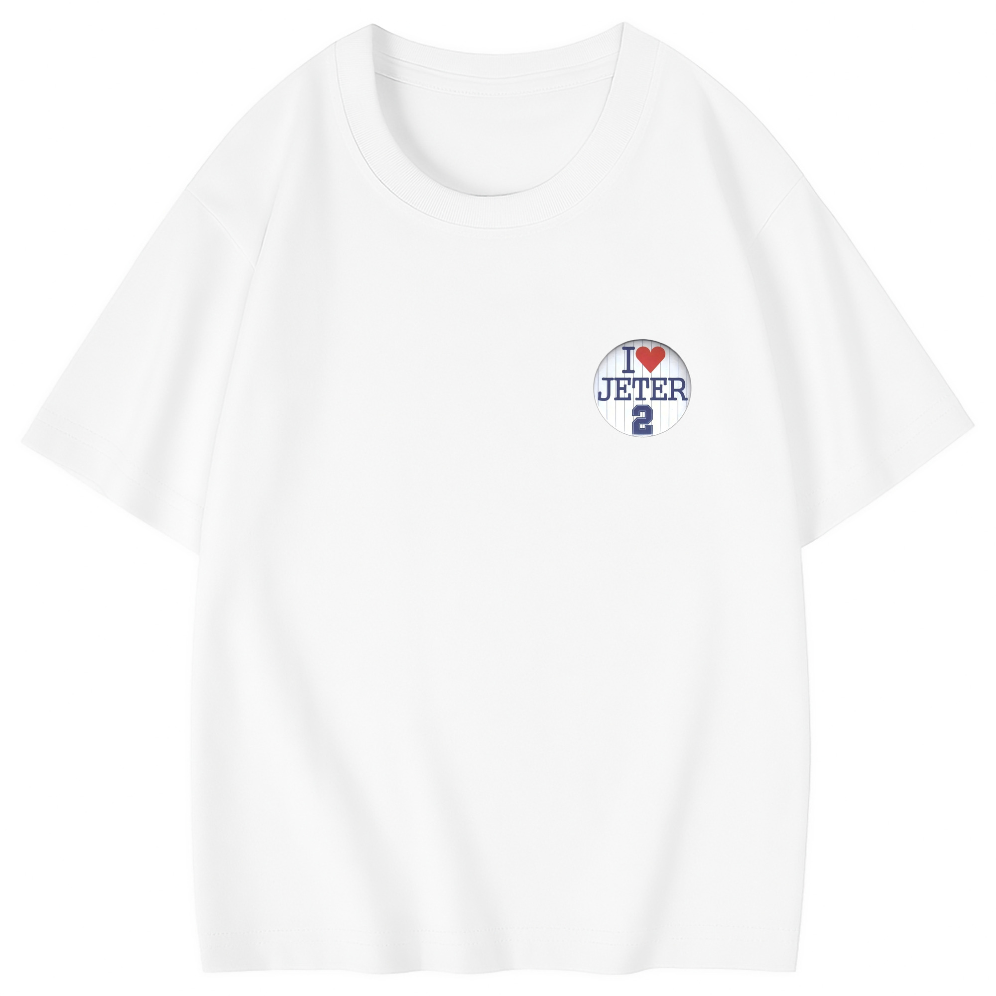 Derek Jeter 2 Combed Cotton Kids T-Shirt 180g With Front Heat Transfer Print – Soft, Lightweight, Side-Seamed Design – Stylish And Comfortable Casual Wear For Everyday Activities