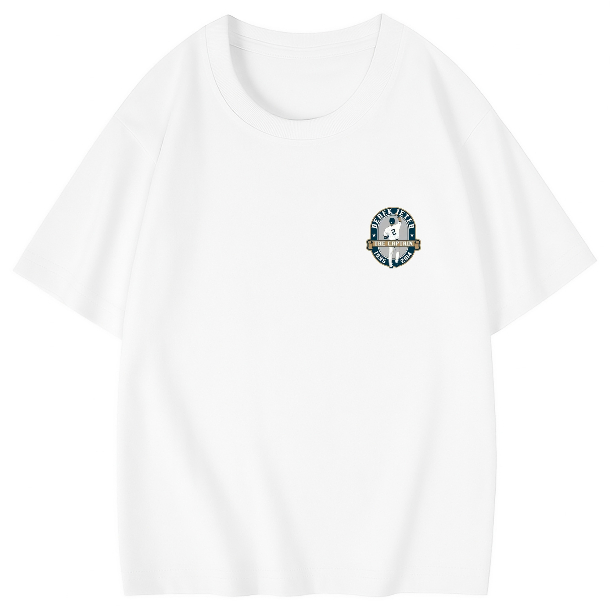 Derek Jeter 9 Combed Cotton Kids T-Shirt 180g With Front Heat Transfer Print – Soft, Lightweight, Side-Seamed Design – Stylish And Comfortable Casual Wear For Everyday Activities