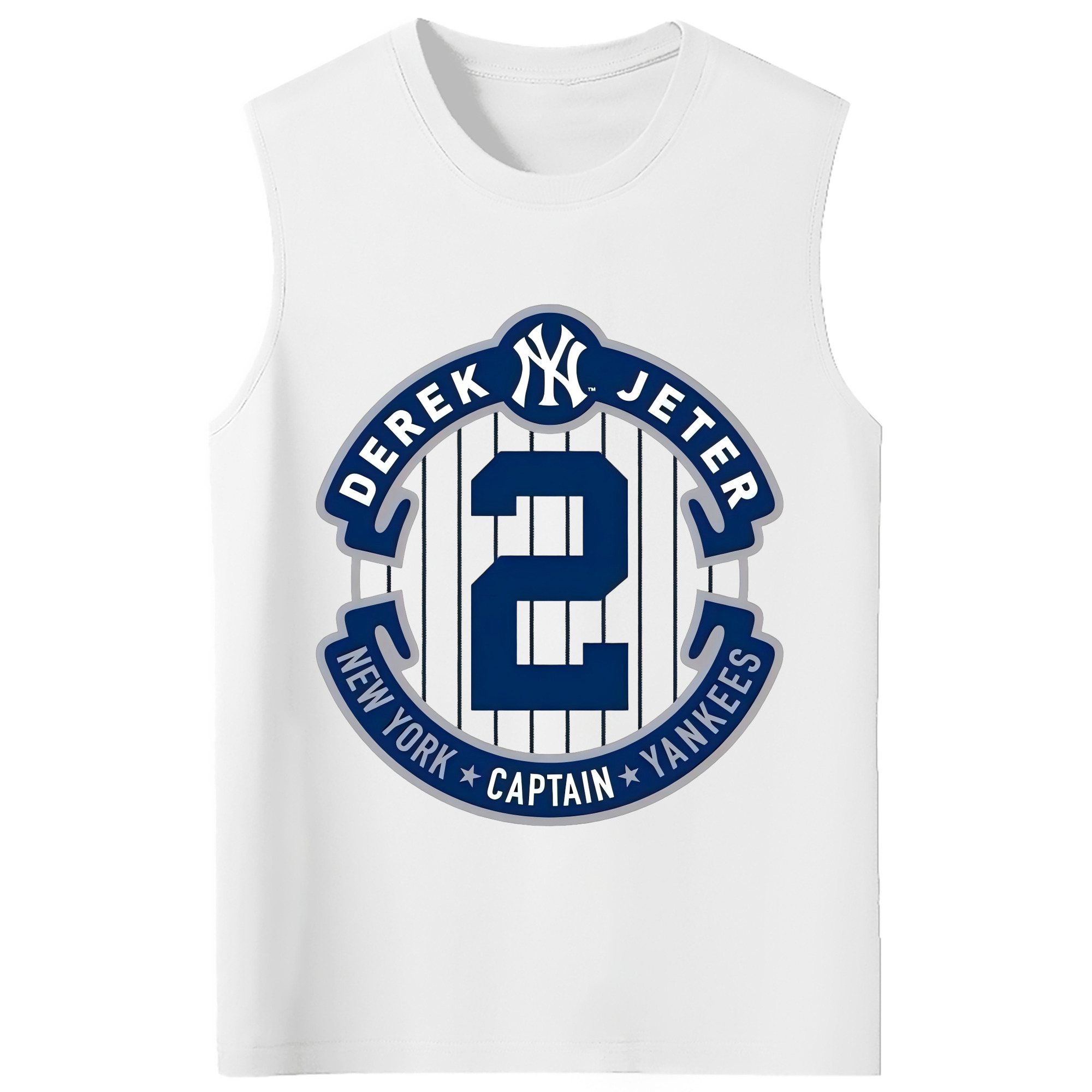 Derek Jeter 1 210g Combed Cotton Tank Top With Front Heat Transfer Print – Soft, Lightweight, Fitted Design – Stylish & Comfortable Casual Wear For Sports & Everyday Use