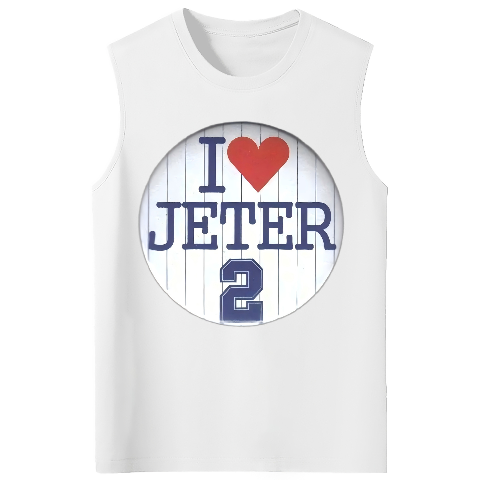 Derek Jeter 2 210g Combed Cotton Tank Top With Front Heat Transfer Print – Soft, Lightweight, Fitted Design – Stylish & Comfortable Casual Wear For Sports & Everyday Use