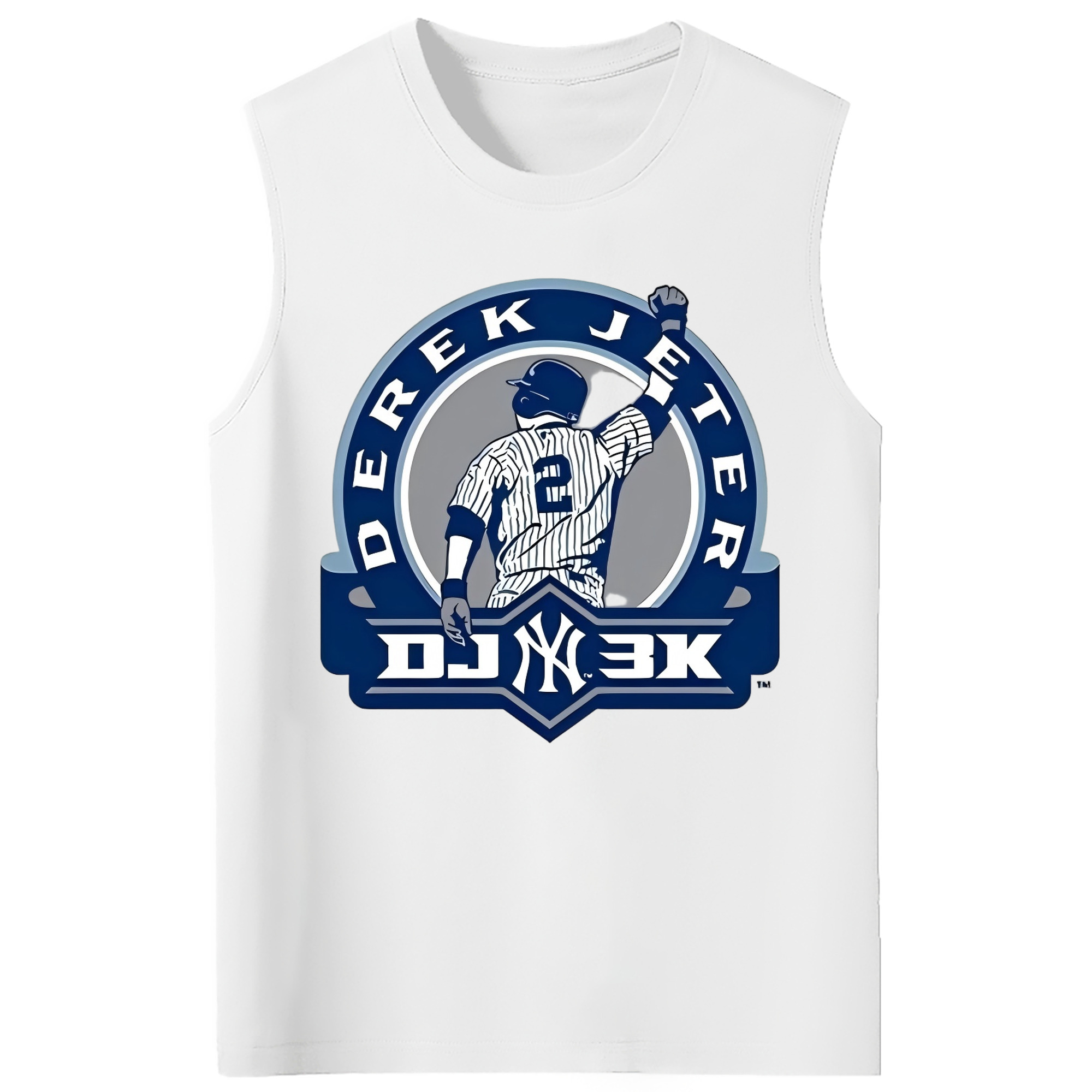 Derek Jeter 3 210g Combed Cotton Tank Top With Front Heat Transfer Print – Soft, Lightweight, Fitted Design – Stylish & Comfortable Casual Wear For Sports & Everyday Use