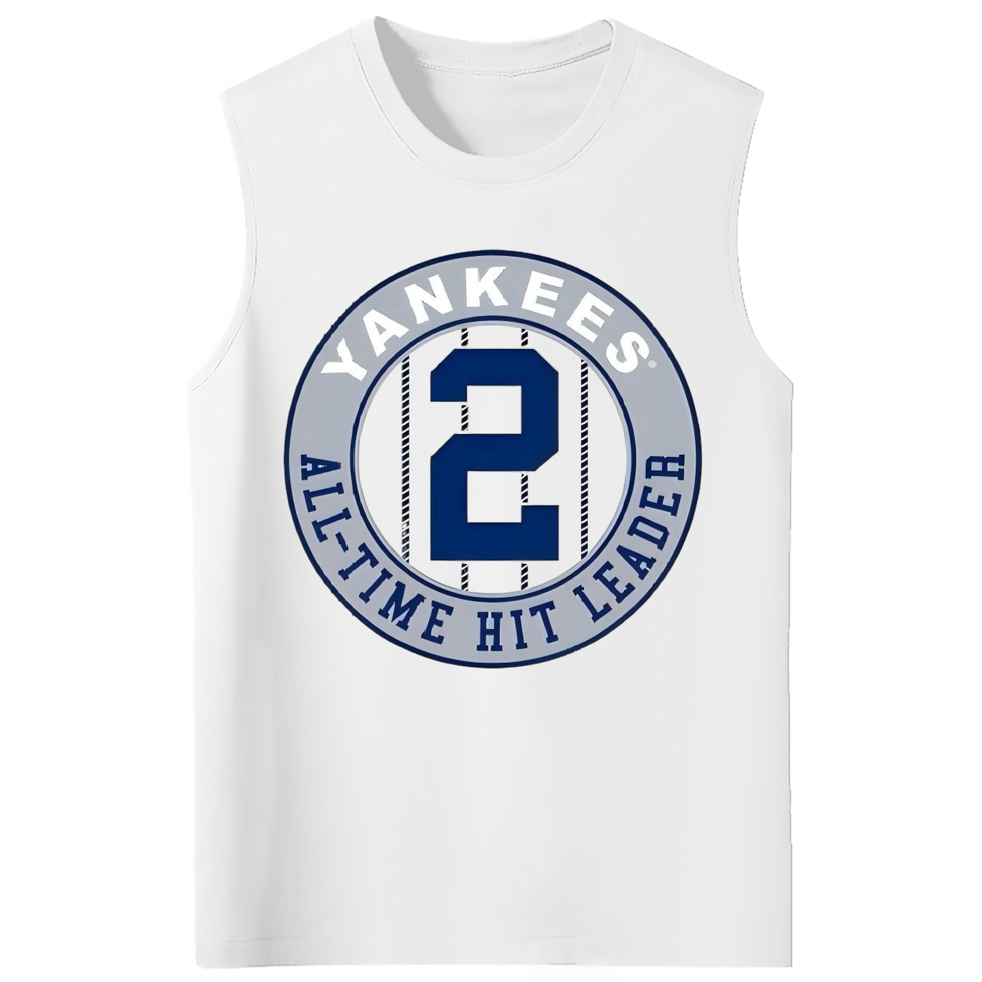 Derek Jeter 4 210g Combed Cotton Tank Top With Front Heat Transfer Print – Soft, Lightweight, Fitted Design – Stylish & Comfortable Casual Wear For Sports & Everyday Use