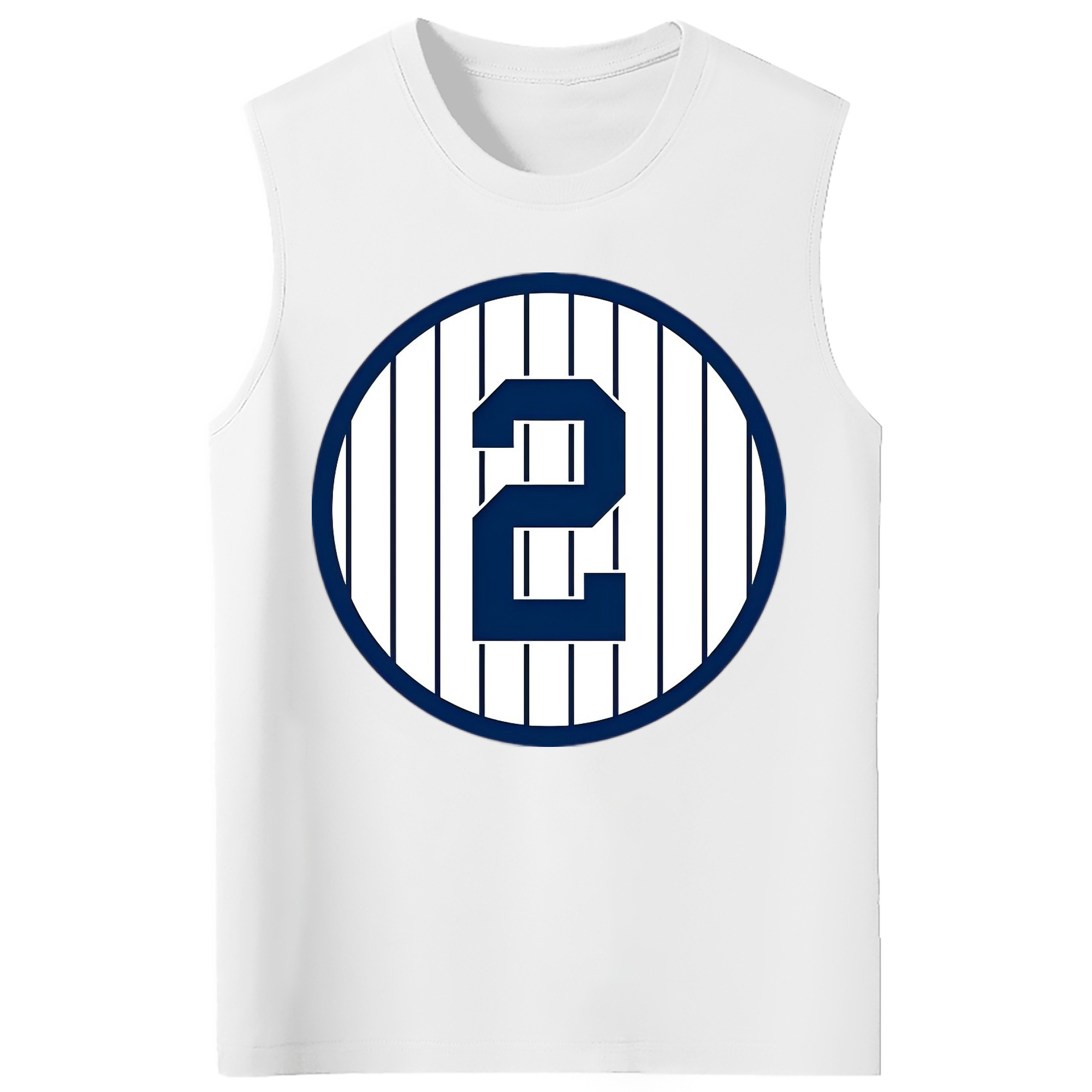Derek Jeter 5 210g Combed Cotton Tank Top With Front Heat Transfer Print – Soft, Lightweight, Fitted Design – Stylish & Comfortable Casual Wear For Sports & Everyday Use