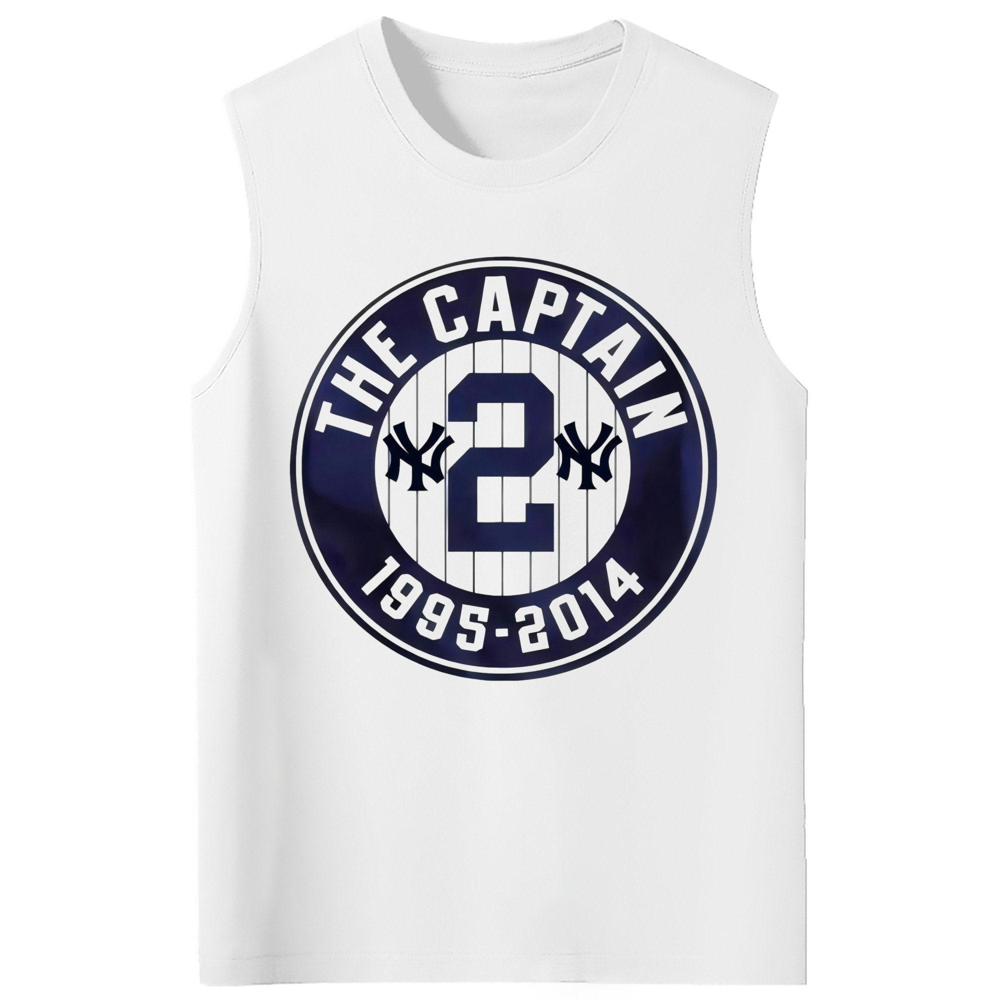 Derek Jeter 7 210g Combed Cotton Tank Top With Front Heat Transfer Print – Soft, Lightweight, Fitted Design – Stylish & Comfortable Casual Wear For Sports & Everyday Use