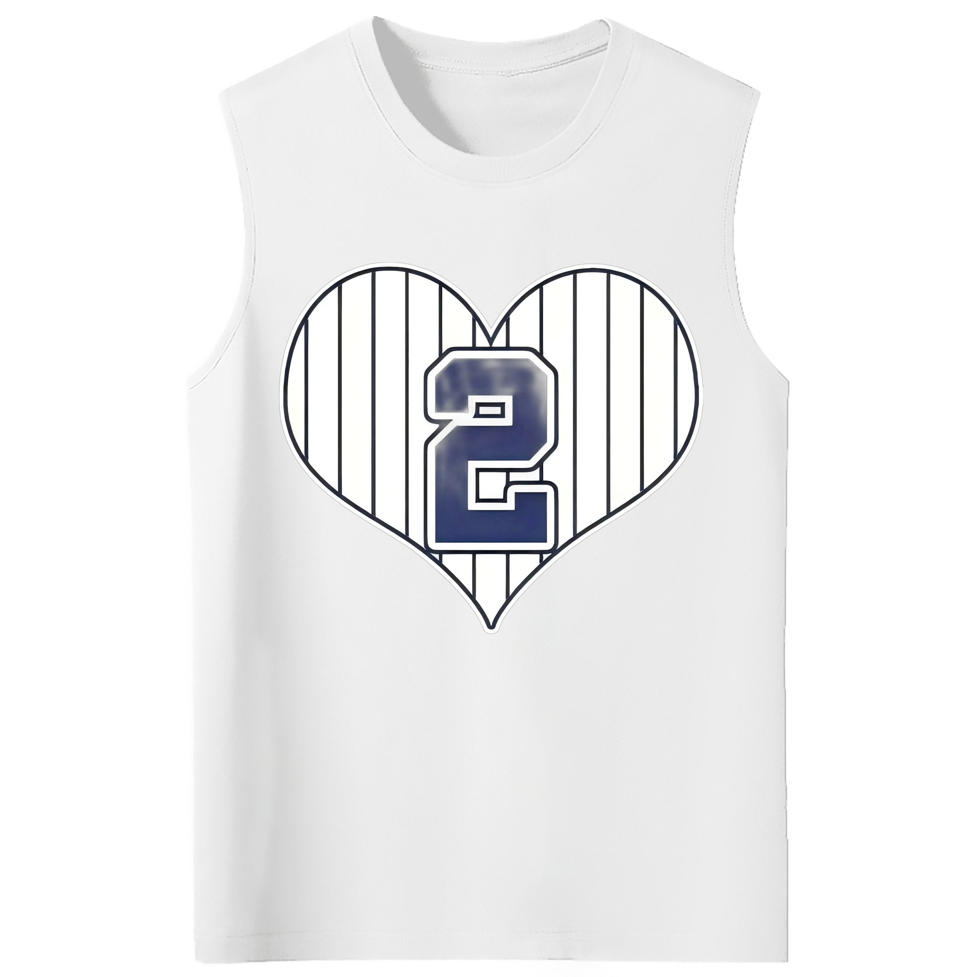 Derek Jeter 8 210g Combed Cotton Tank Top With Front Heat Transfer Print – Soft, Lightweight, Fitted Design – Stylish & Comfortable Casual Wear For Sports & Everyday Use