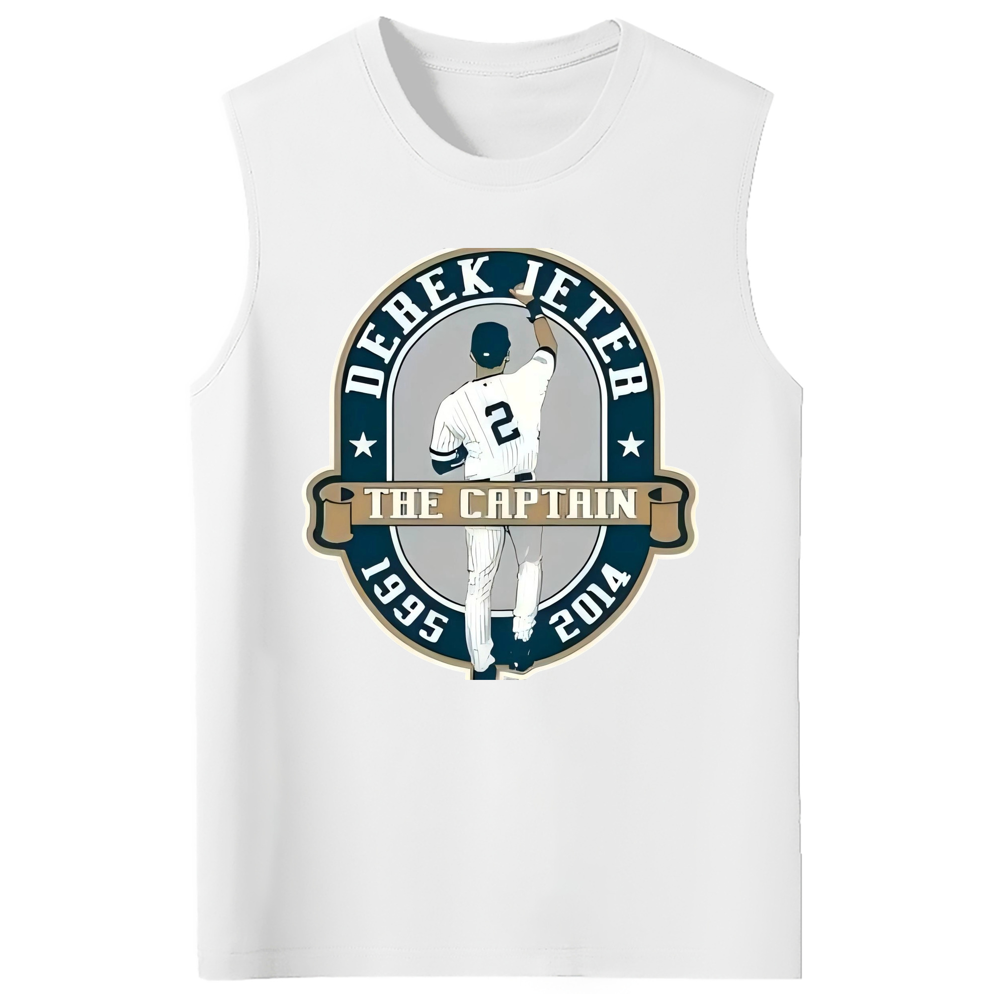 Derek Jeter 9 210g Combed Cotton Tank Top With Front Heat Transfer Print – Soft, Lightweight, Fitted Design – Stylish & Comfortable Casual Wear For Sports & Everyday Use