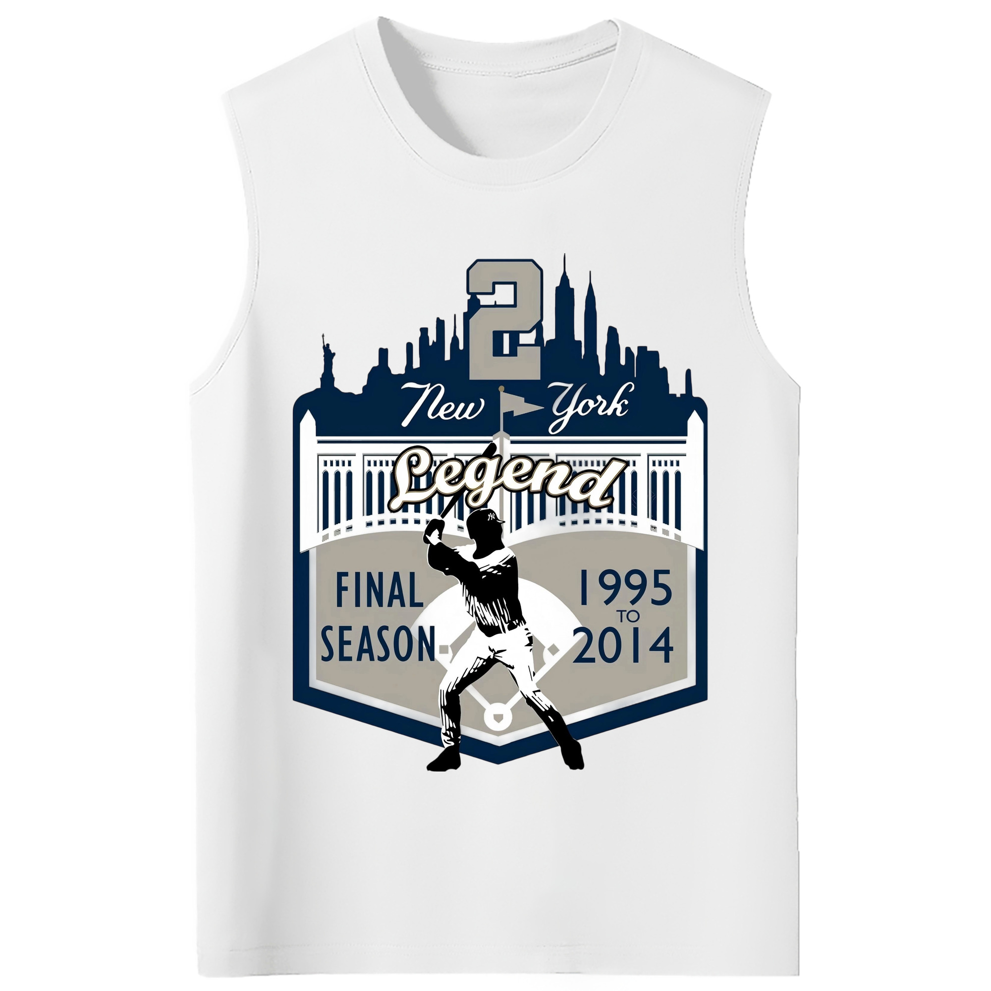 Derek Jeter 14 210g Combed Cotton Tank Top With Front Heat Transfer Print – Soft, Lightweight, Fitted Design – Stylish & Comfortable Casual Wear For Sports & Everyday Use