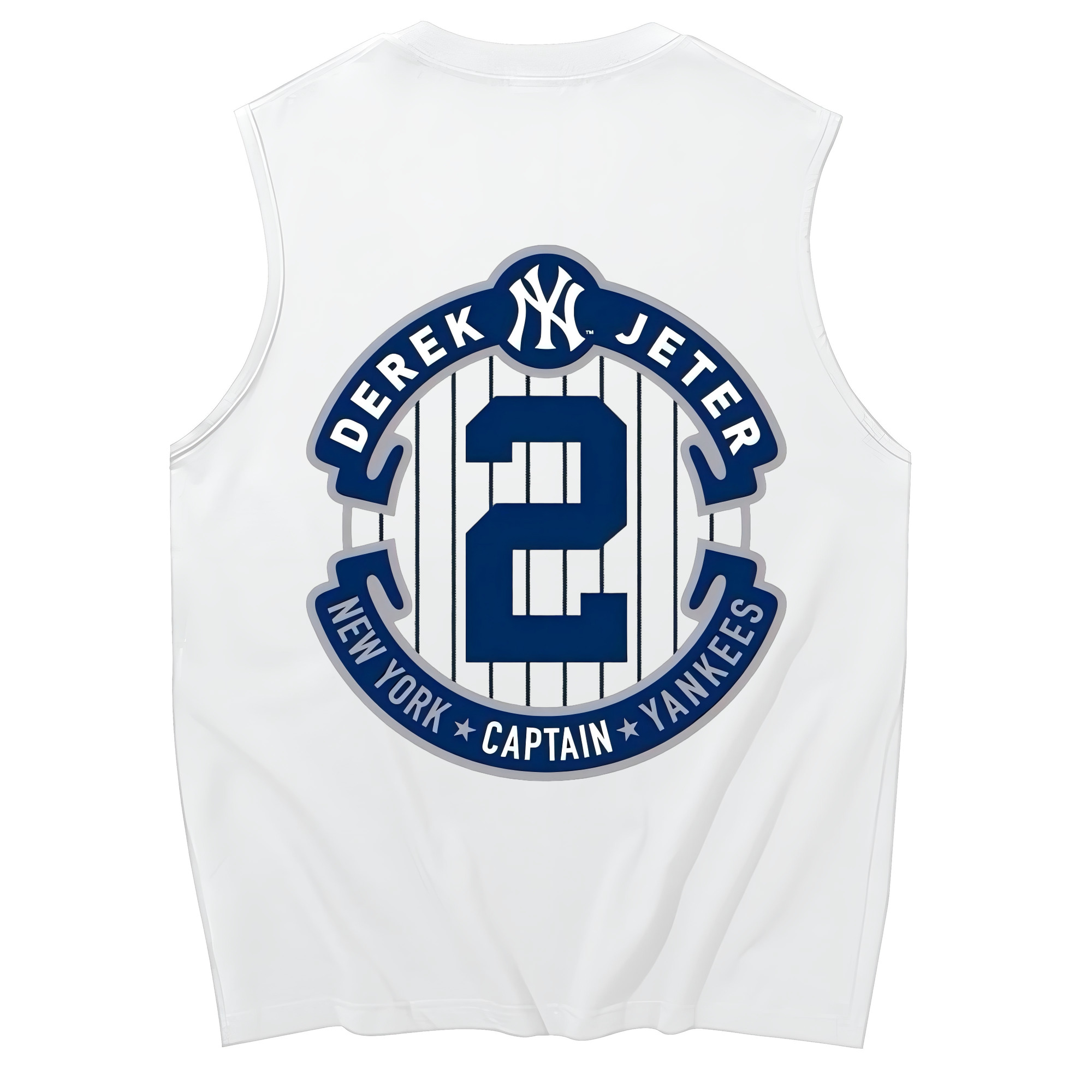Derek Jeter 1 230g Pure Cotton Tank Top With Back Heat Transfer Print – Soft, Lightweight, Fitted Design – Stylish & Comfortable Casual Wear For Sports & Everyday Use