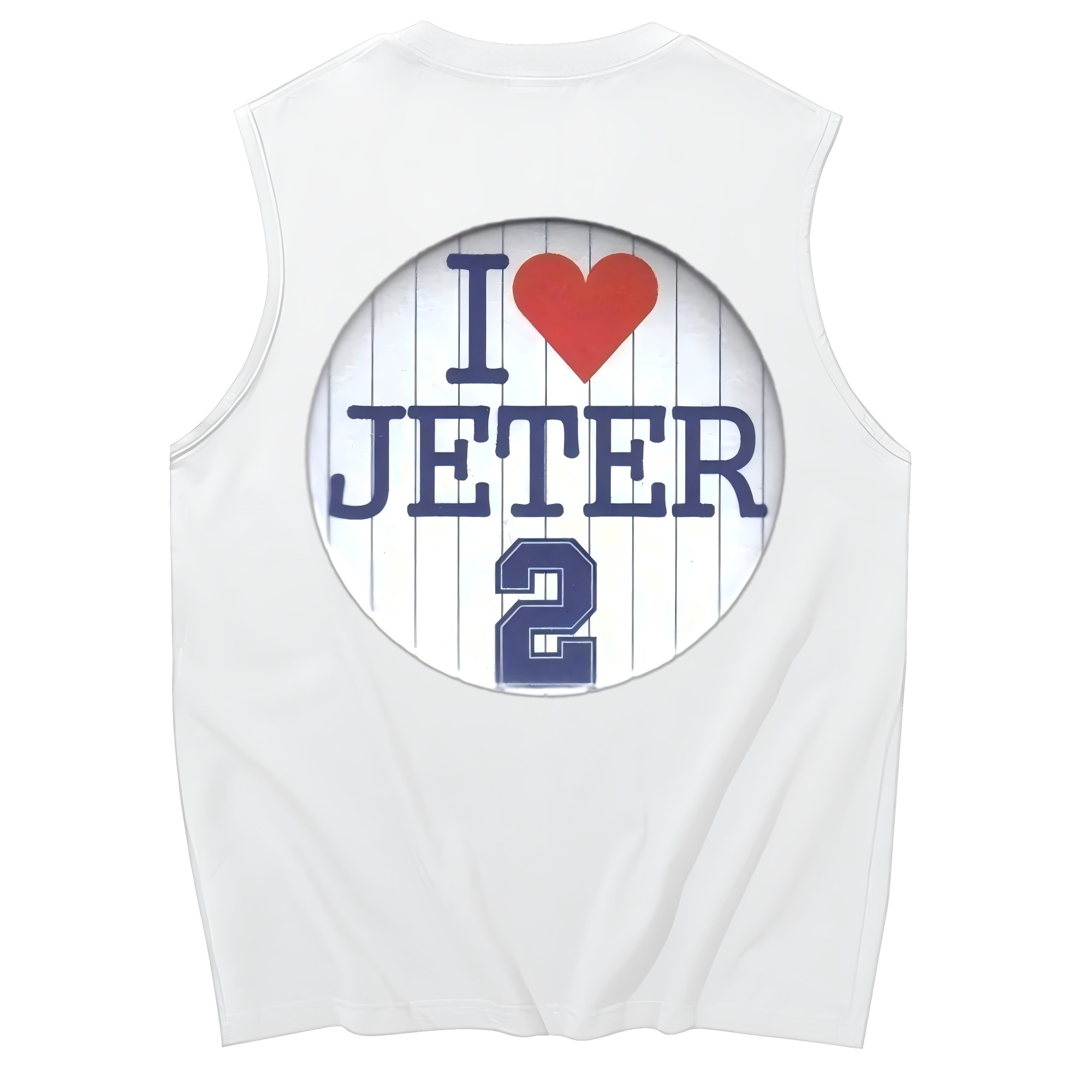 Derek Jeter 2 230g Pure Cotton Tank Top With Back Heat Transfer Print – Soft, Lightweight, Fitted Design – Stylish & Comfortable Casual Wear For Sports & Everyday Use