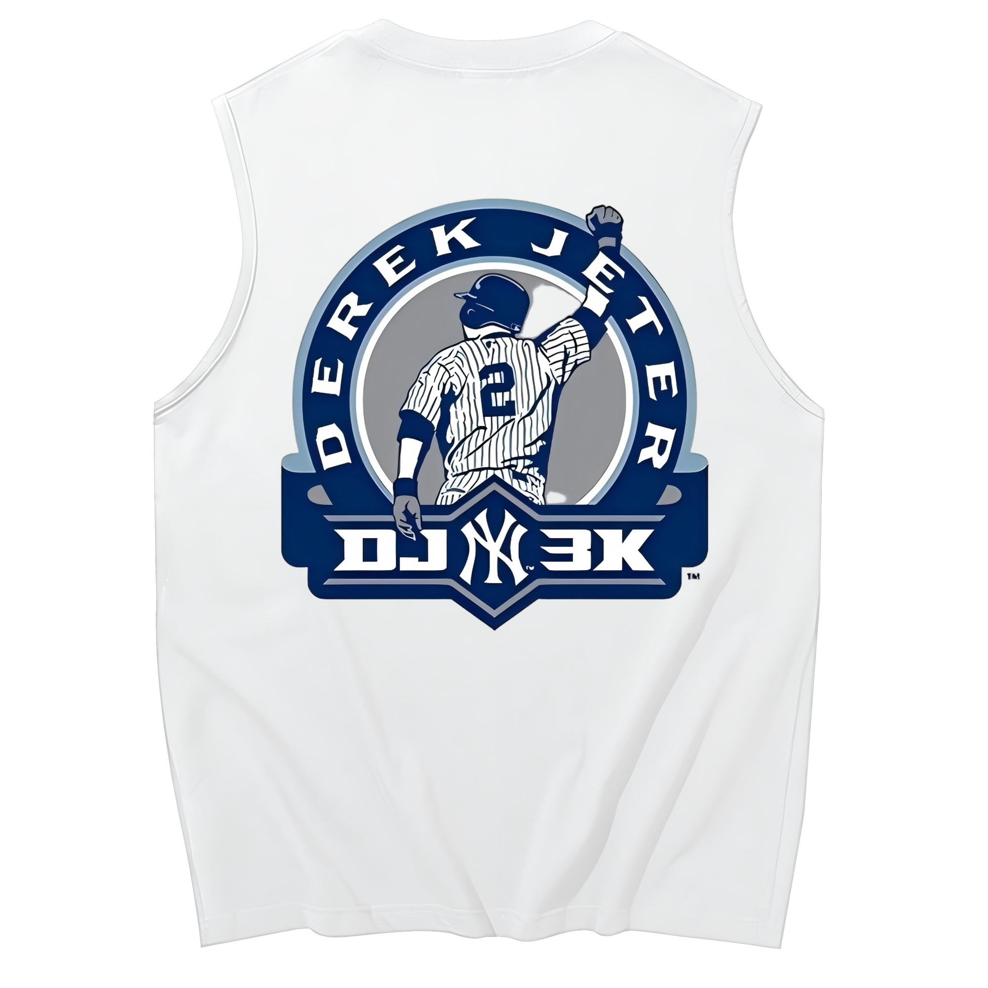 Derek Jeter 3 230g Pure Cotton Tank Top With Back Heat Transfer Print – Soft, Lightweight, Fitted Design – Stylish & Comfortable Casual Wear For Sports & Everyday Use