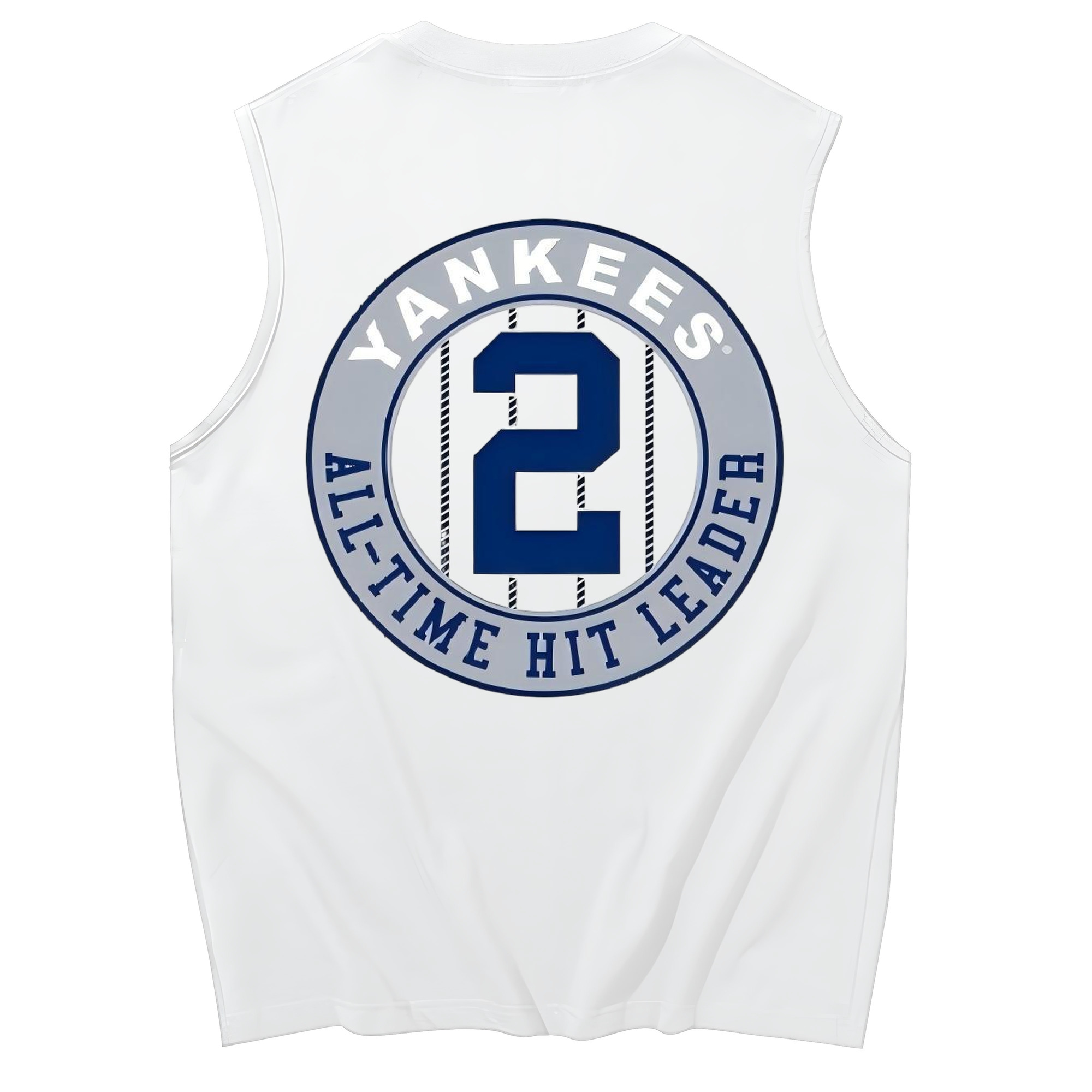 Derek Jeter 4 230g Pure Cotton Tank Top With Back Heat Transfer Print – Soft, Lightweight, Fitted Design – Stylish & Comfortable Casual Wear For Sports & Everyday Use