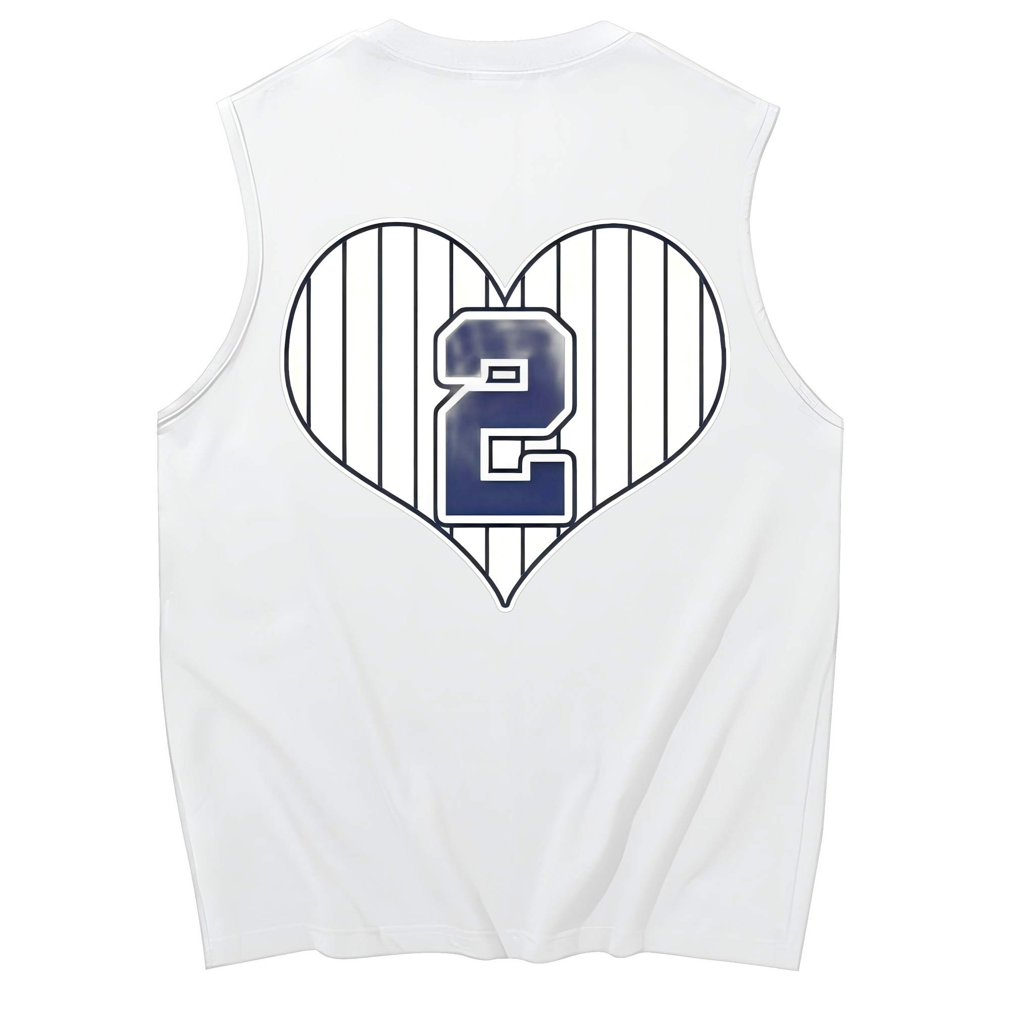 Derek Jeter 8 230g Pure Cotton Tank Top With Back Heat Transfer Print – Soft, Lightweight, Fitted Design – Stylish & Comfortable Casual Wear For Sports & Everyday Use