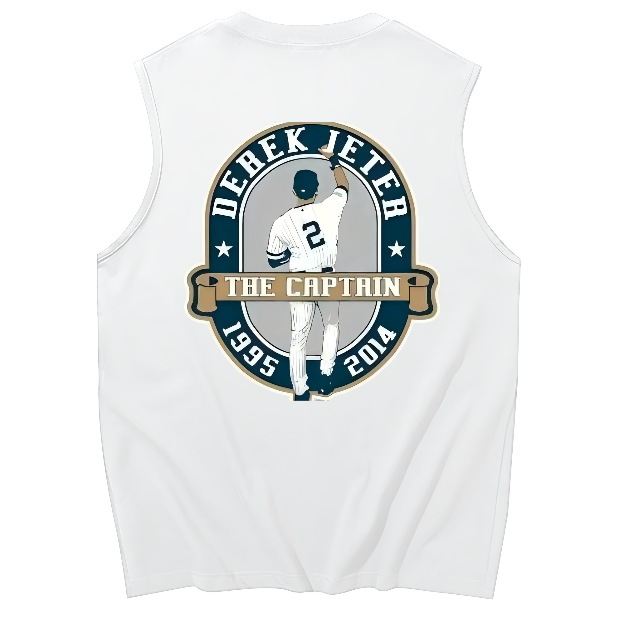 Derek Jeter 9 230g Pure Cotton Tank Top With Back Heat Transfer Print – Soft, Lightweight, Fitted Design – Stylish & Comfortable Casual Wear For Sports & Everyday Use