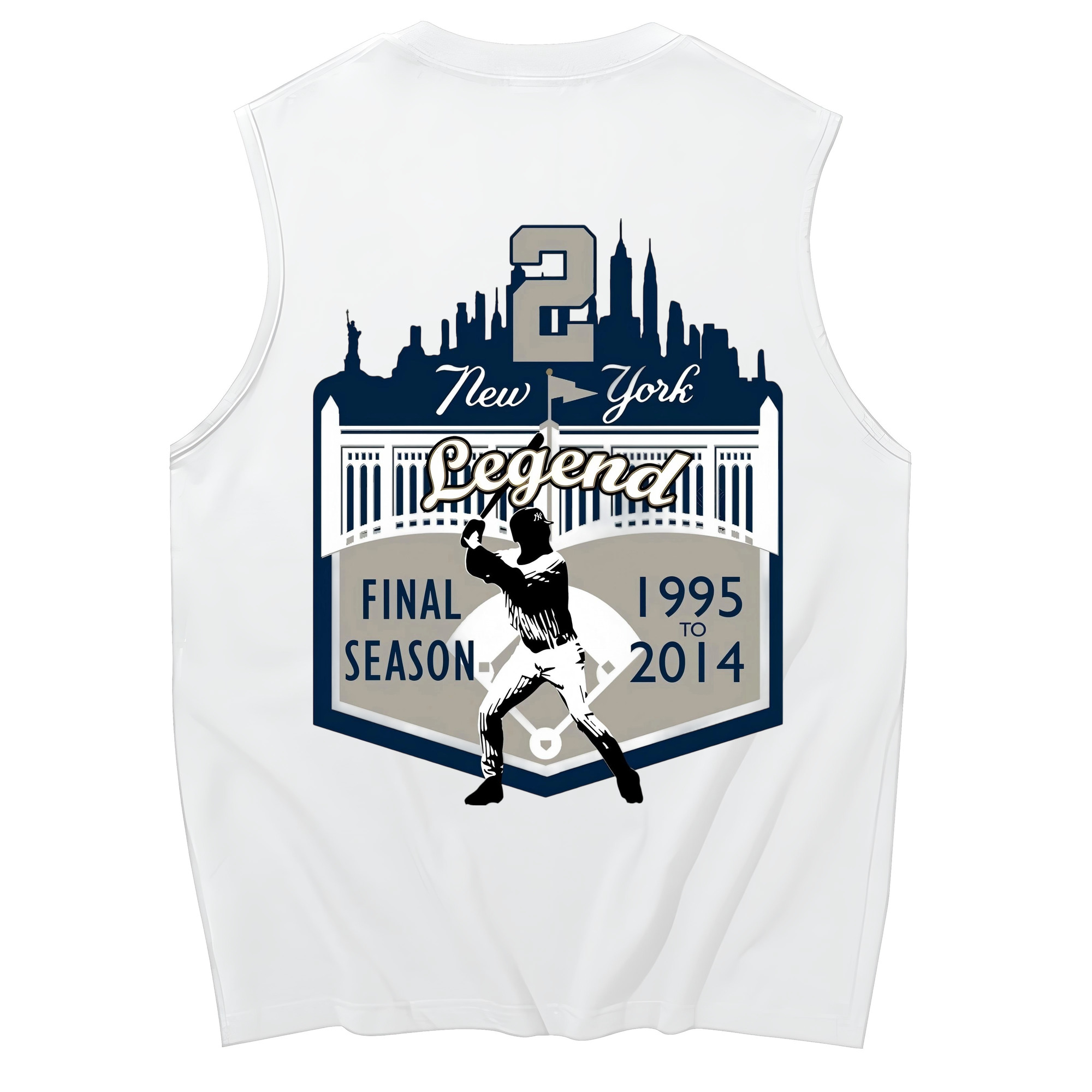 Derek Jeter 14 230g Pure Cotton Tank Top With Back Heat Transfer Print – Soft, Lightweight, Fitted Design – Stylish & Comfortable Casual Wear For Sports & Everyday Use