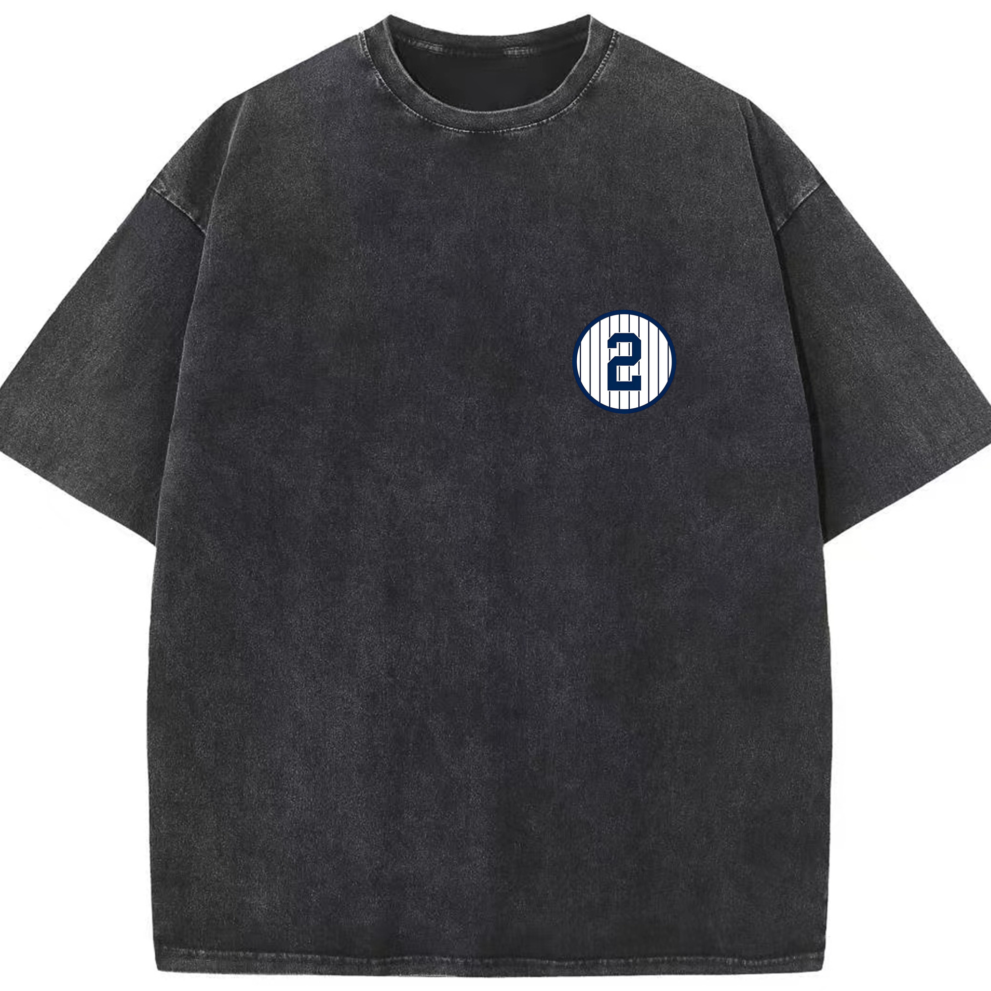 Derek Jeter 5 Washed Vintage Look 230g Cotton Oversized T-Shirt With Front Heat Transfer Print – Soft, Lightweight, Stylish Fit – Comfortable Casual Wear For Sports & Everyday Use