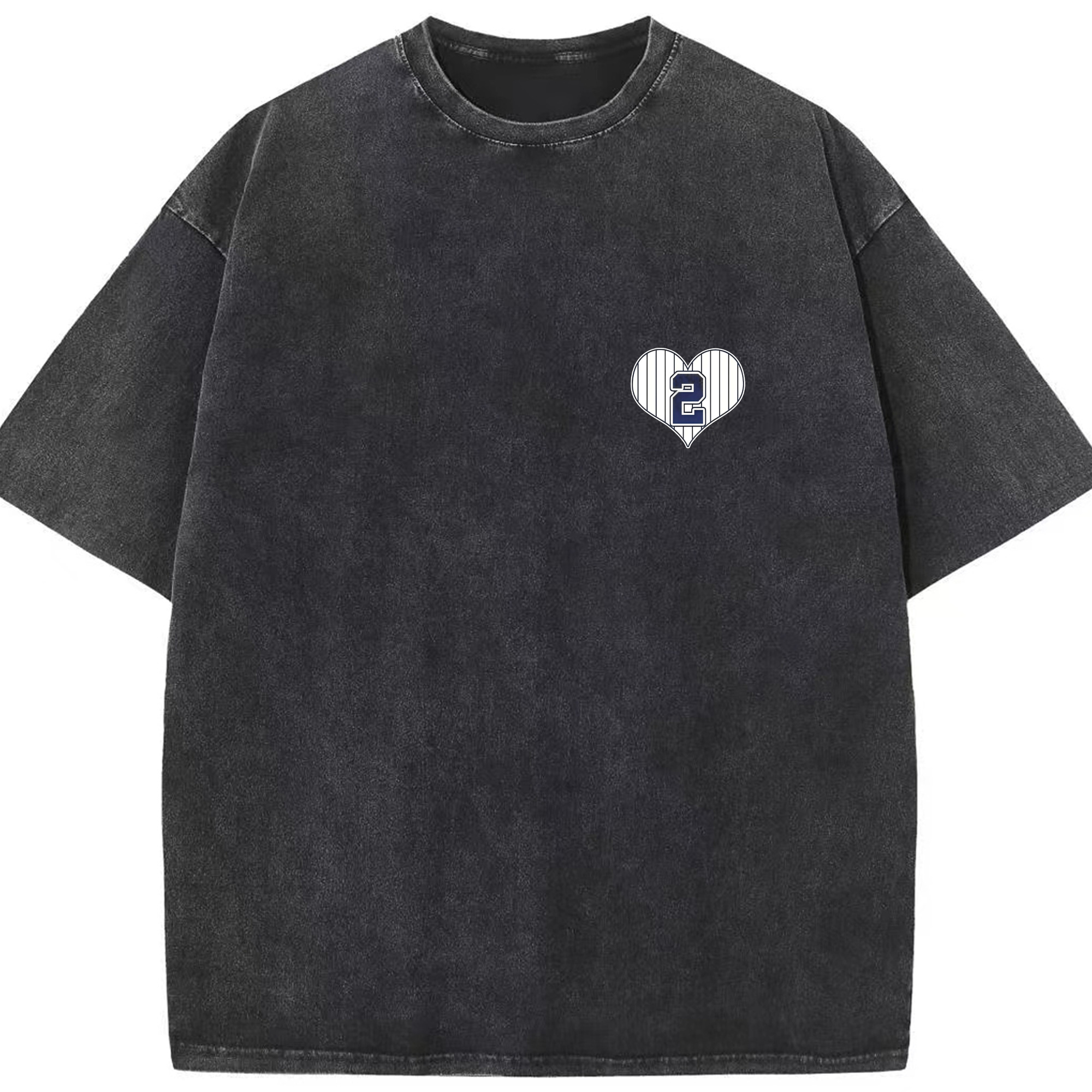 Derek Jeter 8 Washed Vintage Look 230g Cotton Oversized T-Shirt With Front Heat Transfer Print – Soft, Lightweight, Stylish Fit – Comfortable Casual Wear For Sports & Everyday Use