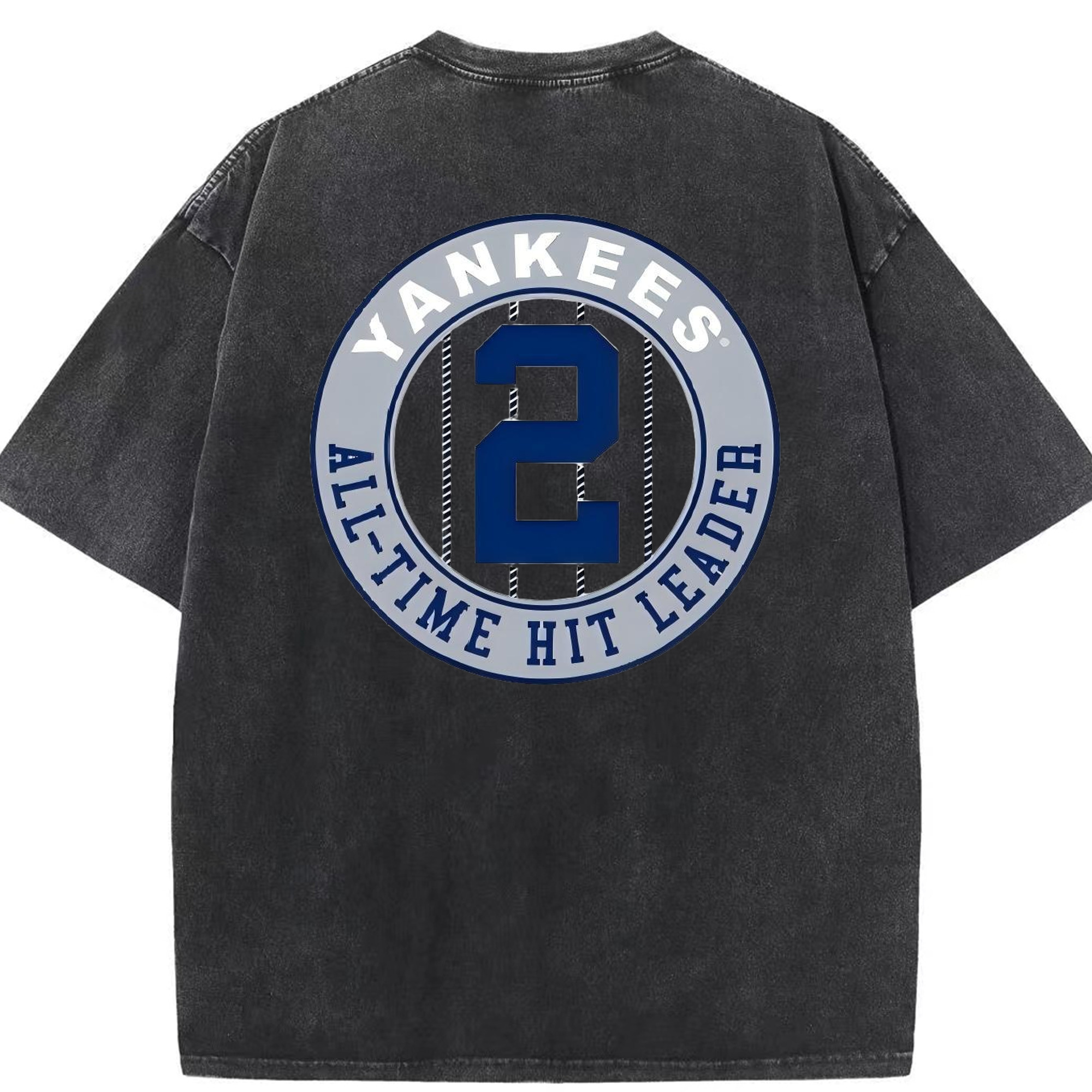 Derek Jeter 4 Washed Vintage 230g Cotton Oversized T-Shirt With Back Heat Transfer Print – Soft, Lightweight & Stylish – Comfortable Casual Wear For Sports & Everyday Use