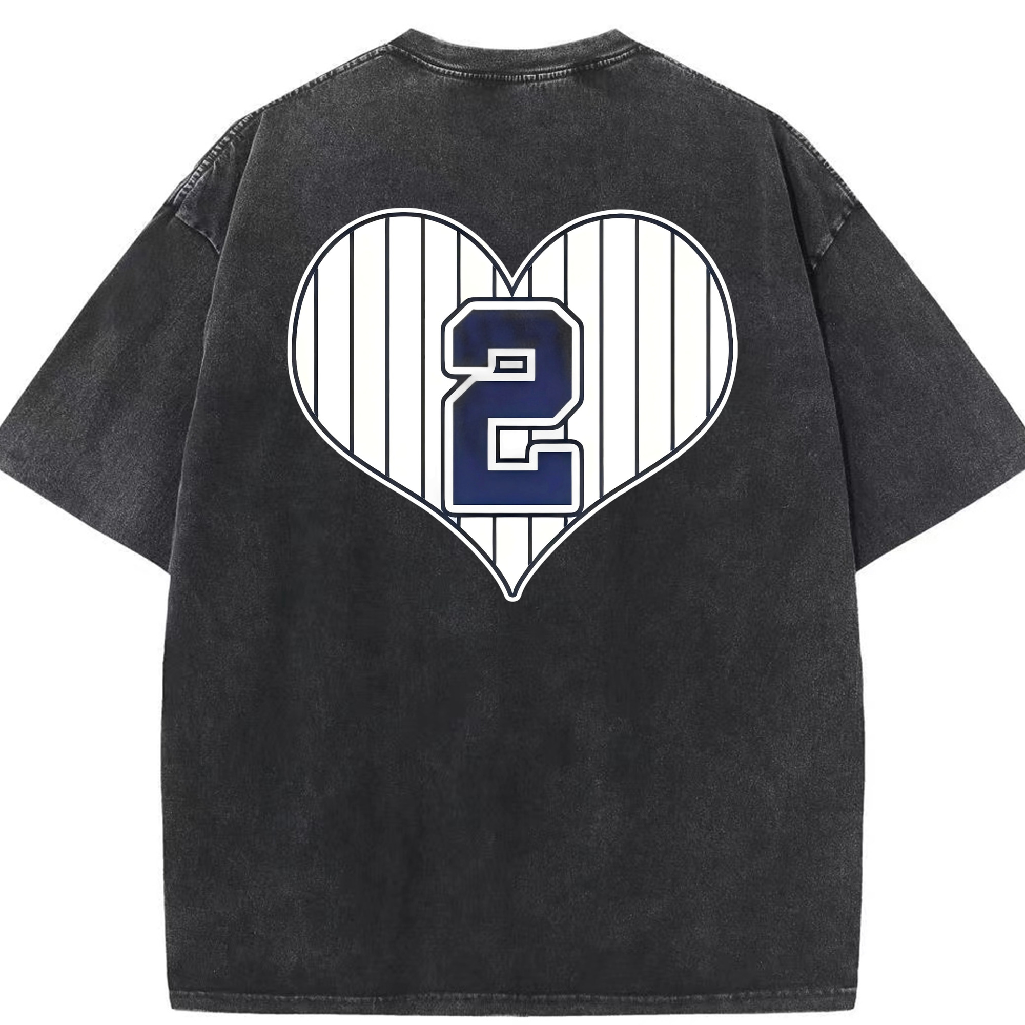 Derek Jeter 8 Washed Vintage 230g Cotton Oversized T-Shirt With Back Heat Transfer Print – Soft, Lightweight & Stylish – Comfortable Casual Wear For Sports & Everyday Use