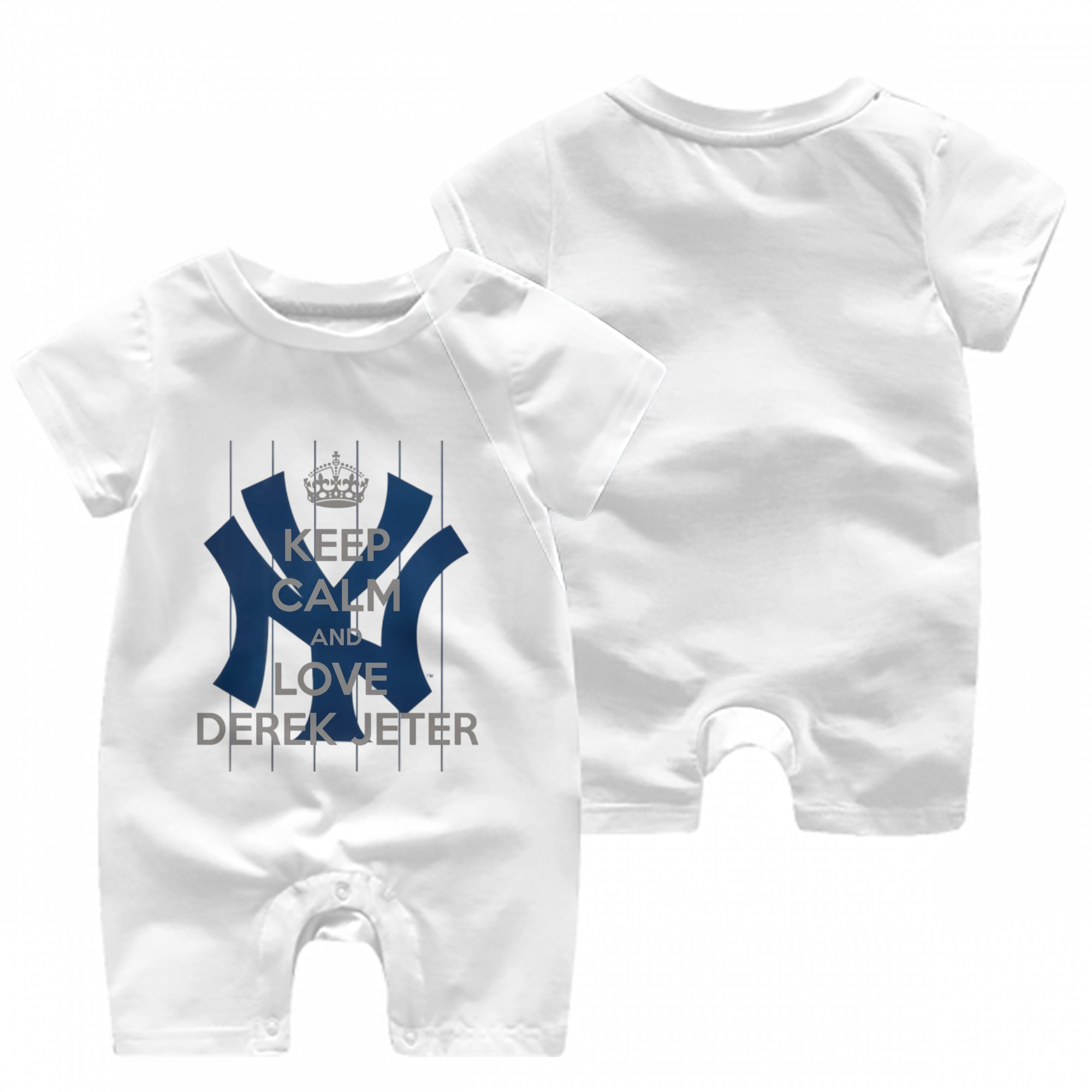 Derek Jeter 6 Baby Short Sleeve Onesie – 100% Cotton Soft & Breathable Digital Print Romper – Double-Sided Print, Snap Closure For Easy Diaper Changes – Comfortable For Boys & Girls