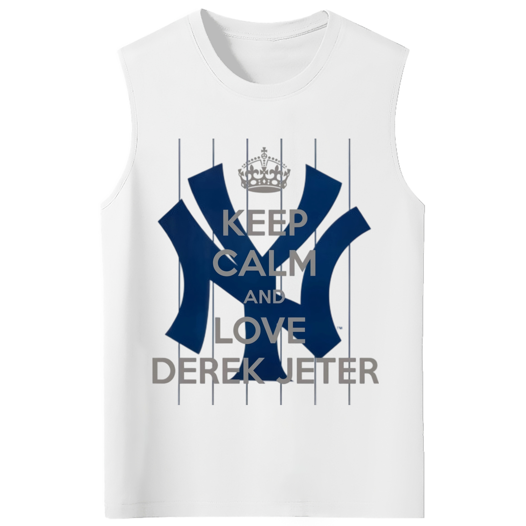 Derek Jeter 6 210g Combed Cotton Tank Top With Front Heat Transfer Print – Soft, Lightweight, Fitted Design – Stylish & Comfortable Casual Wear For Sports & Everyday Use