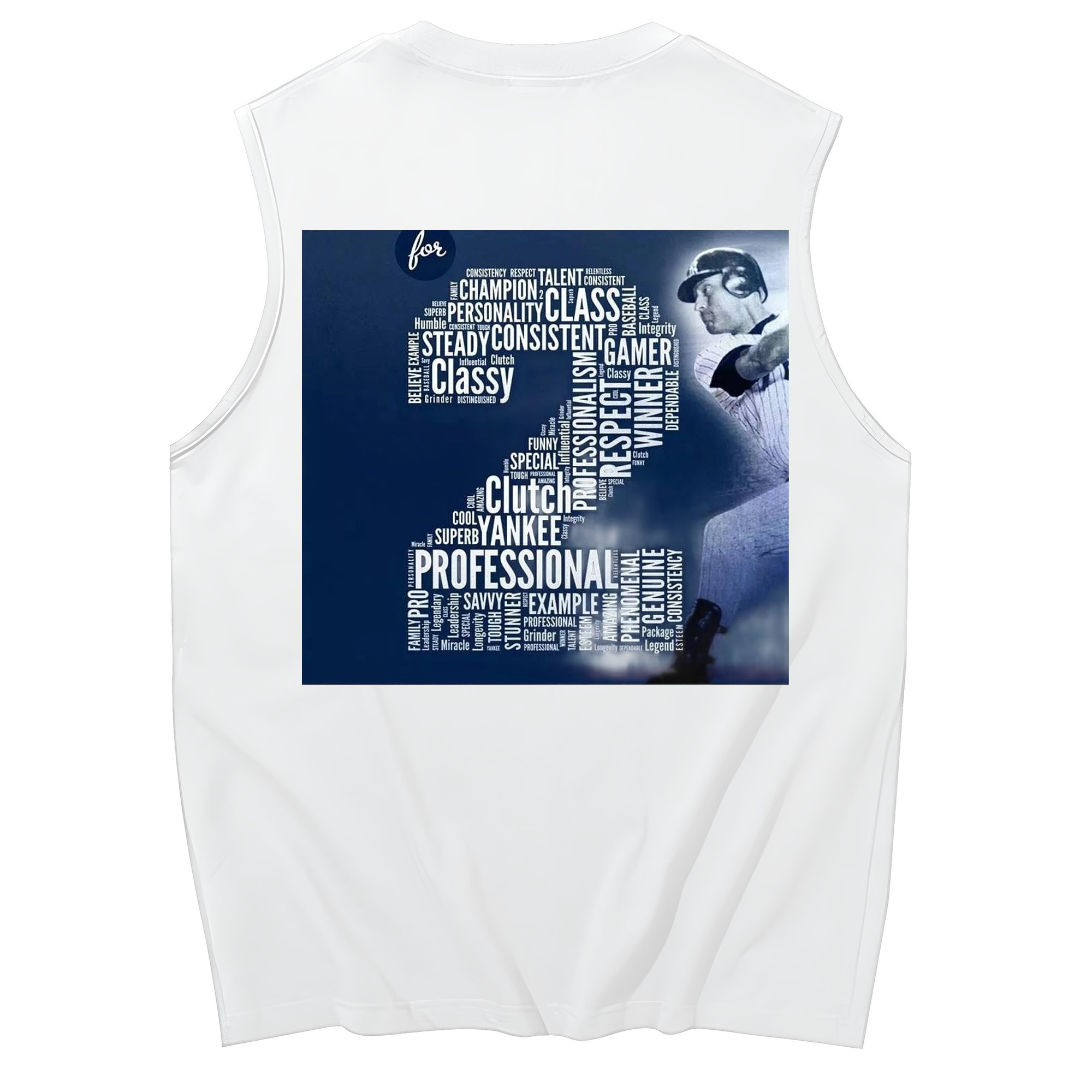 Derek Jeter 10 230g Pure Cotton Tank Top With Back Heat Transfer Print – Soft, Lightweight, Fitted Design – Stylish & Comfortable Casual Wear For Sports & Everyday Use