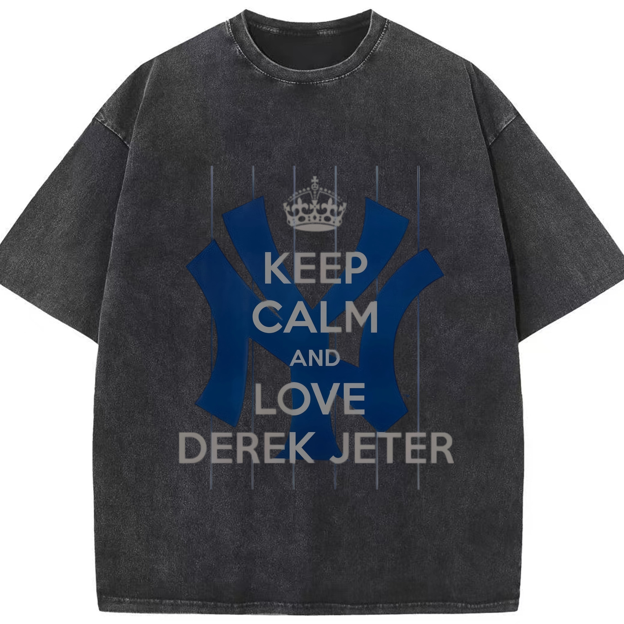 Derek Jeter 6 Washed Vintage Look 230g Cotton Oversized T-Shirt With Front Heat Transfer Print – Soft, Lightweight, Stylish Fit – Comfortable Casual Wear For Sports & Everyday Use