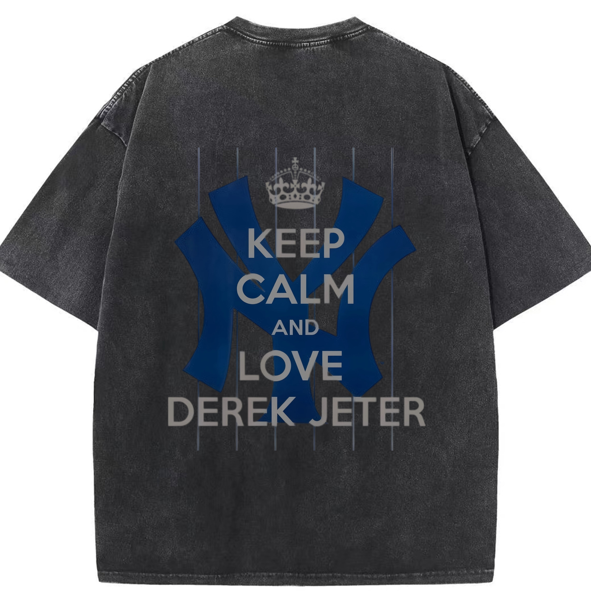 Derek Jeter 6 Washed Vintage 230g Cotton Oversized T-Shirt With Back Heat Transfer Print – Soft, Lightweight & Stylish – Comfortable Casual Wear For Sports & Everyday Use