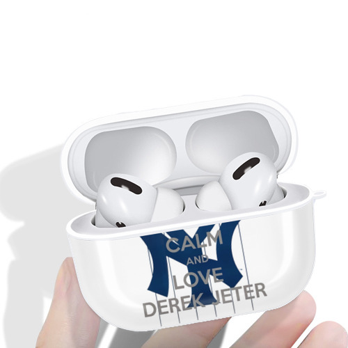 Derek Jeter 6 AirPods Pro Hard Case White With Keychain, Durable Flexible PC, Precise Cutouts, Anti-Fingerprint, Yellowing & Scratch Resistant, Full Protection, Washable