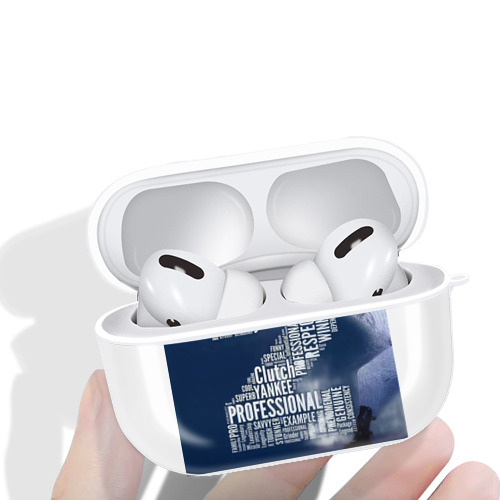 Derek Jeter 10 AirPods Pro Hard Case White With Keychain, Durable Flexible PC, Precise Cutouts, Anti-Fingerprint, Yellowing & Scratch Resistant, Full Protection, Washable
