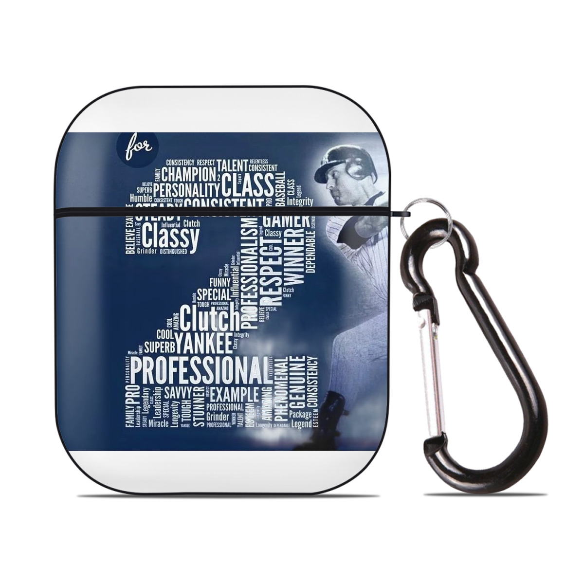 Derek Jeter 10 AirPods 2 Case Hard Shell Black, Flexible PC Material, Precise Cutouts, Full Protection, Anti-Fingerprint, Washable, Includes Keychain – Durable & Slim Design