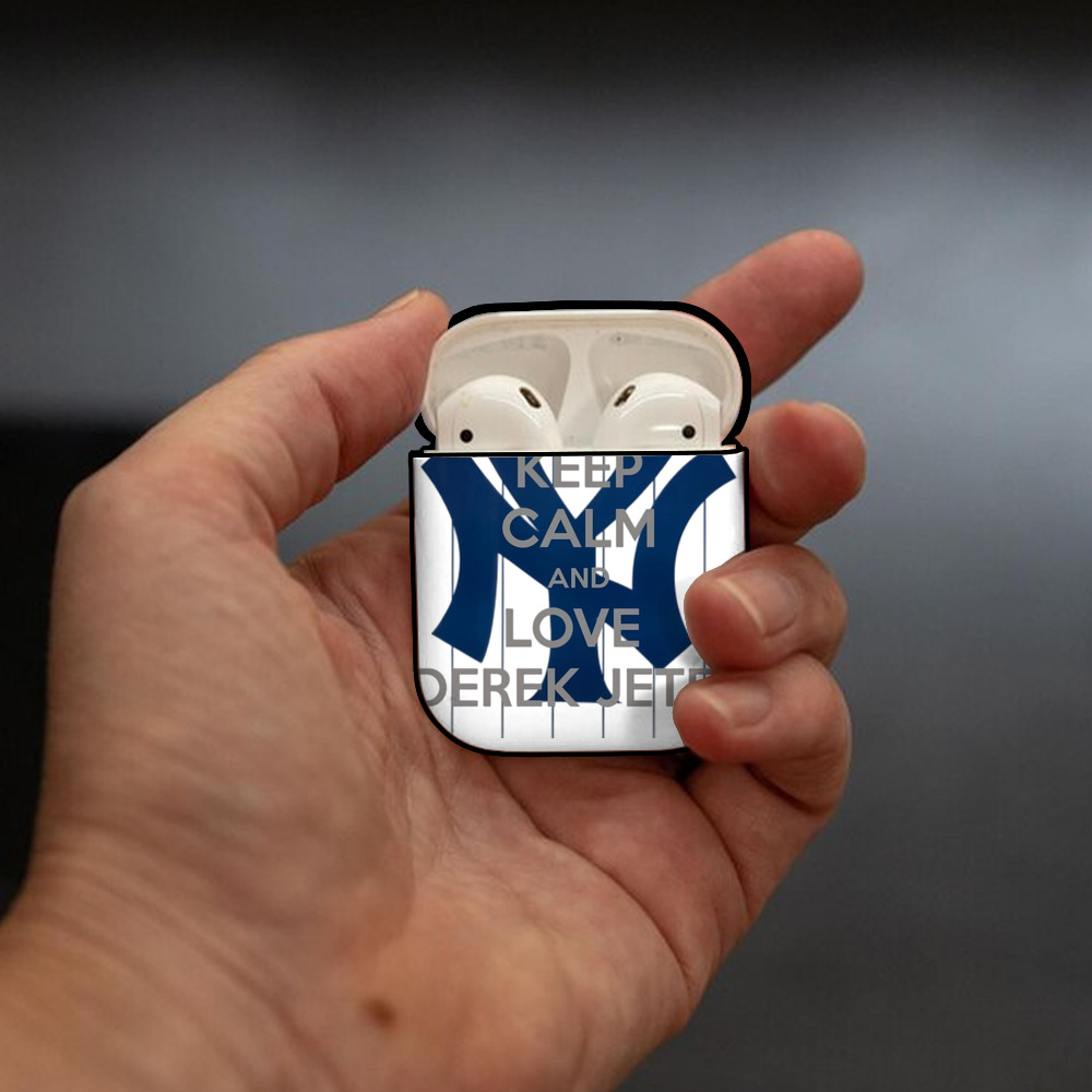 Derek Jeter 6 AirPods 2 Case Hard Shell Black, Flexible PC Material, Precise Cutouts, Full Protection, Anti-Fingerprint, Washable, Includes Keychain – Durable & Slim Design