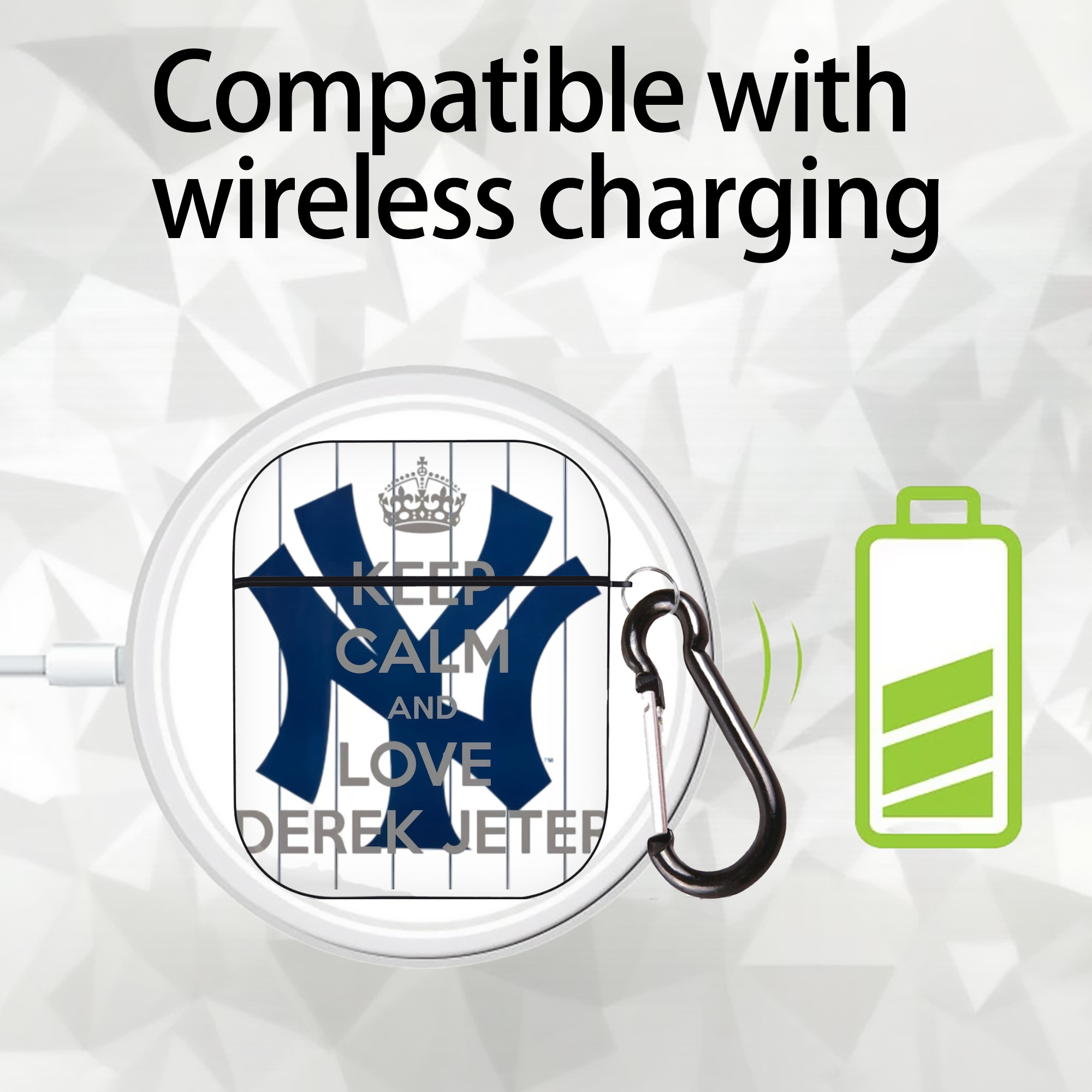 Derek Jeter 6 AirPods 2 Case Hard Shell Black, Flexible PC Material, Precise Cutouts, Full Protection, Anti-Fingerprint, Washable, Includes Keychain – Durable & Slim Design