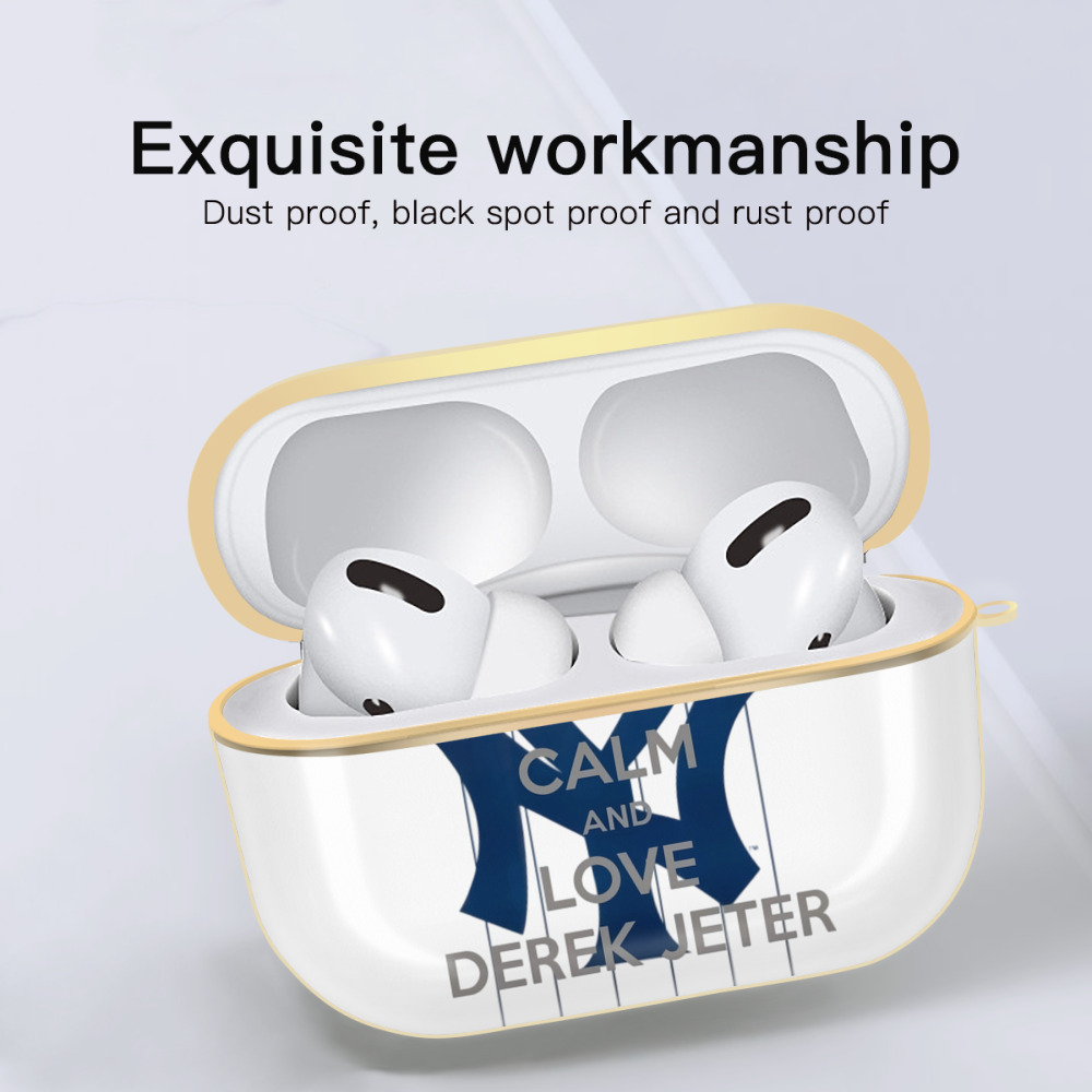 Derek Jeter 6 Luxury Gold AirPods Pro Case With Keychain, Flexible PC Material, Full Protection, Precise Cutouts, Anti-Fingerprint, Washable, Durable Design