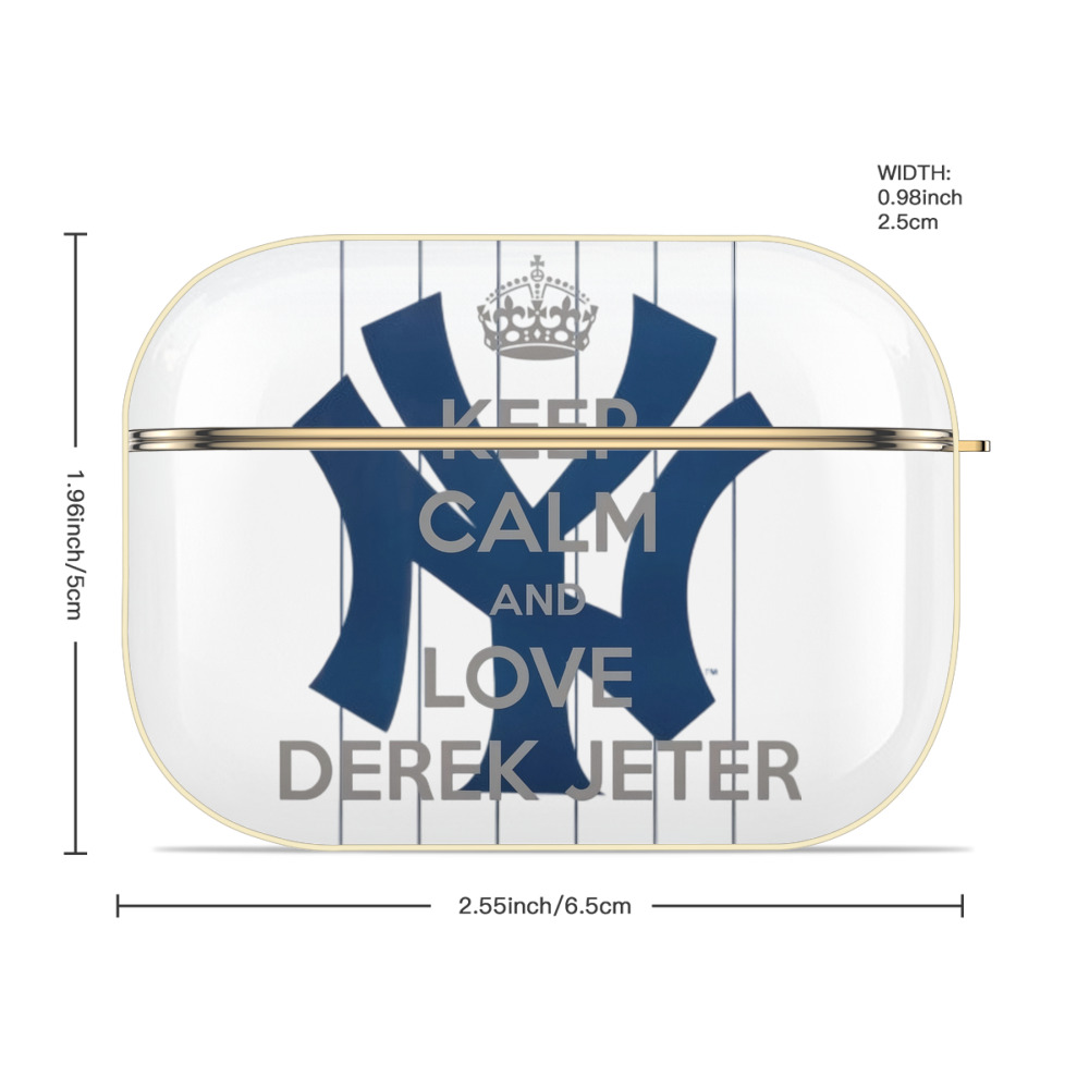 Derek Jeter 6 Luxury Gold AirPods Pro Case With Keychain, Flexible PC Material, Full Protection, Precise Cutouts, Anti-Fingerprint, Washable, Durable Design