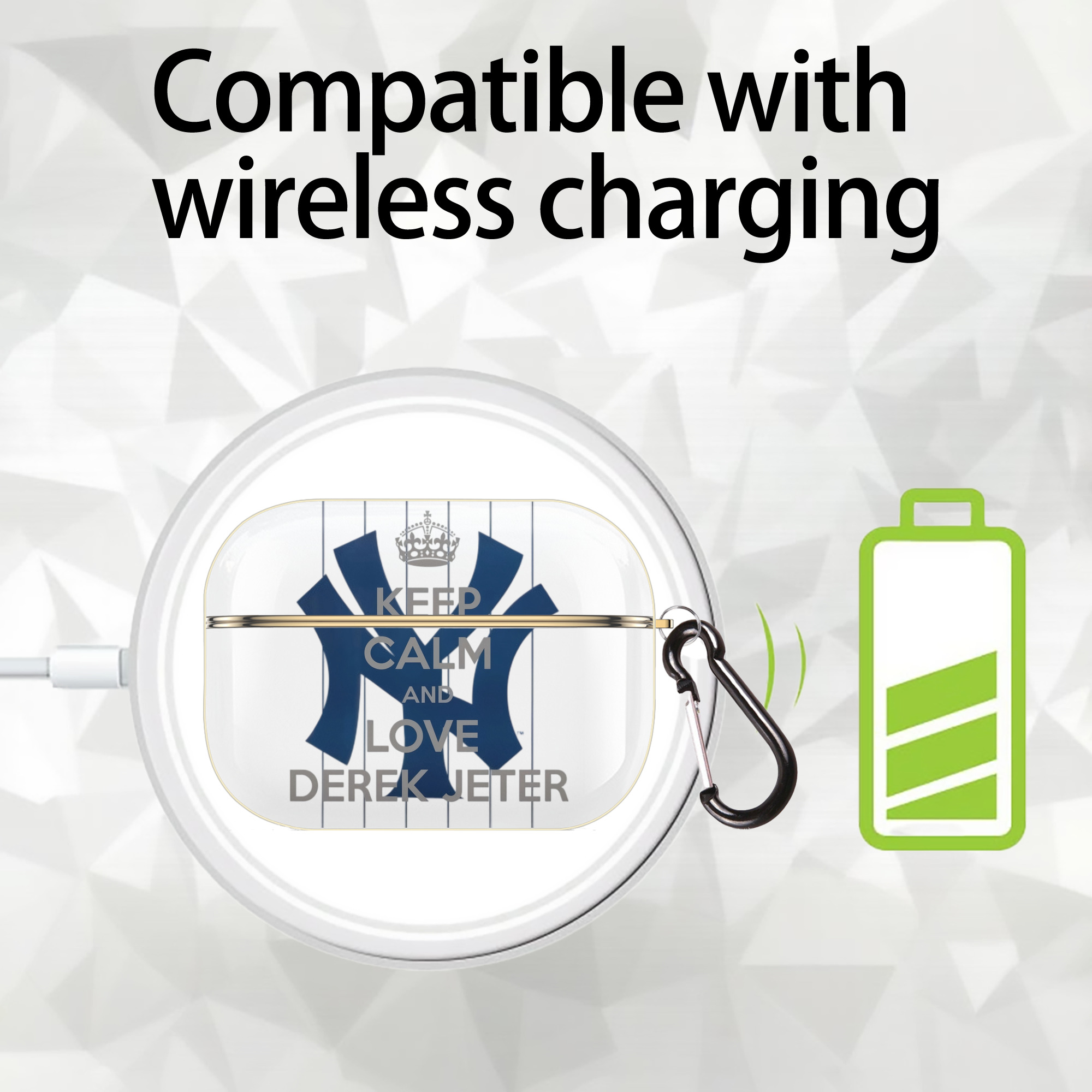 Derek Jeter 6 Luxury Gold AirPods Pro Case With Keychain, Flexible PC Material, Full Protection, Precise Cutouts, Anti-Fingerprint, Washable, Durable Design