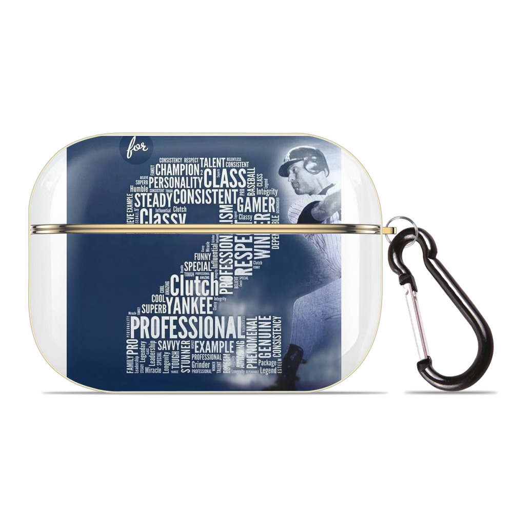 Derek Jeter 10 Luxury Gold AirPods Pro Case With Keychain, Flexible PC Material, Full Protection, Precise Cutouts, Anti-Fingerprint, Washable, Durable Design