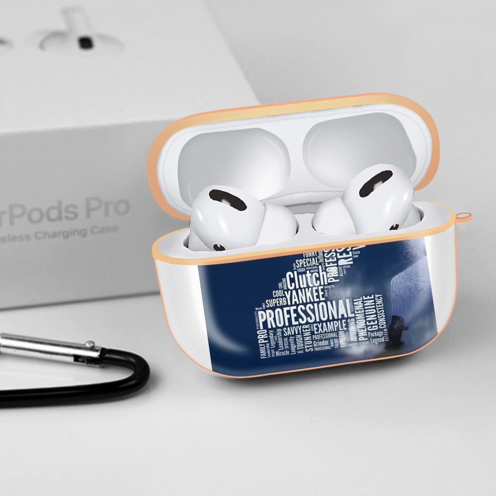 Derek Jeter 10 AirPods Pro Protective Case Rose Gold, Flexible PC Material, Precise Fit, Anti-Slip Cover, Full Protection, Fingerprint Resistant, Washable With Keychain