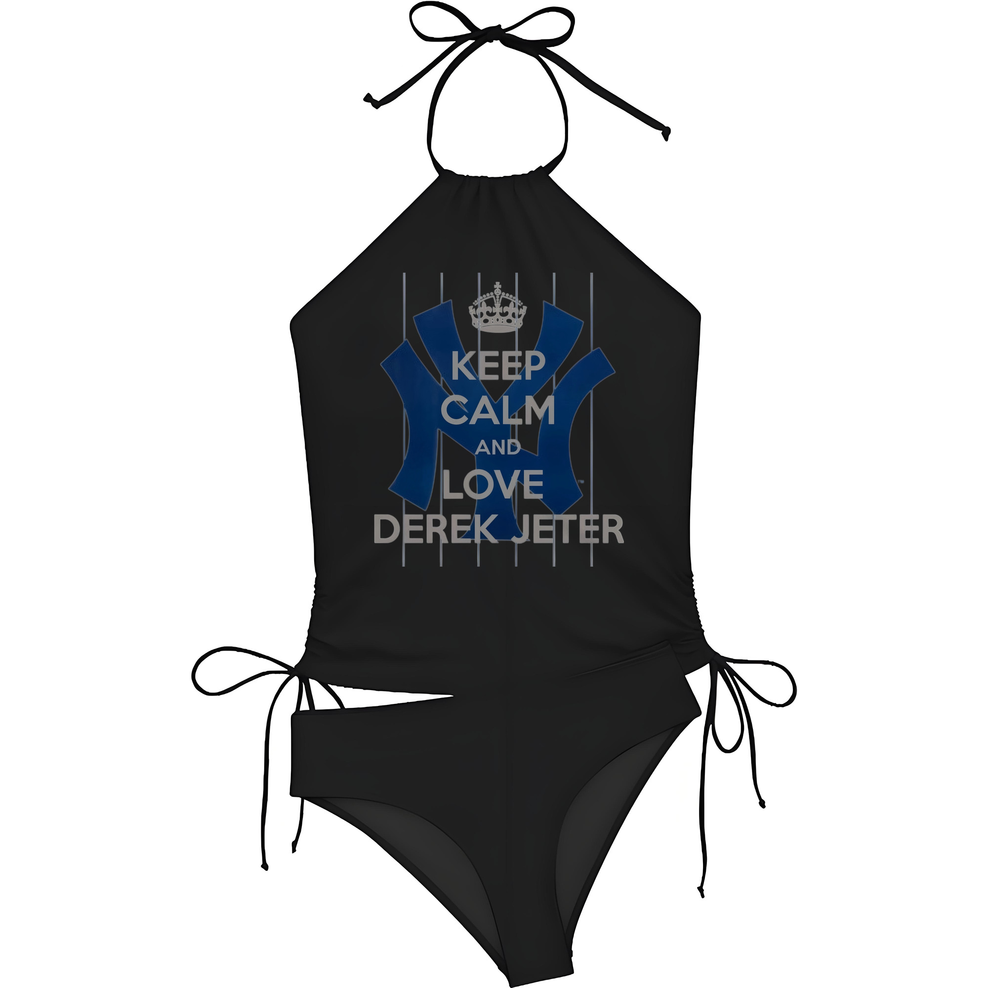 Derek Jeter 6 Women's Heat Transfer Printed Two-Piece Bikini Set – Sexy One-Shoulder Top & Triangle Bottom, Soft Nylon-Spandex, Perfect for Beach, Pool & Vacation