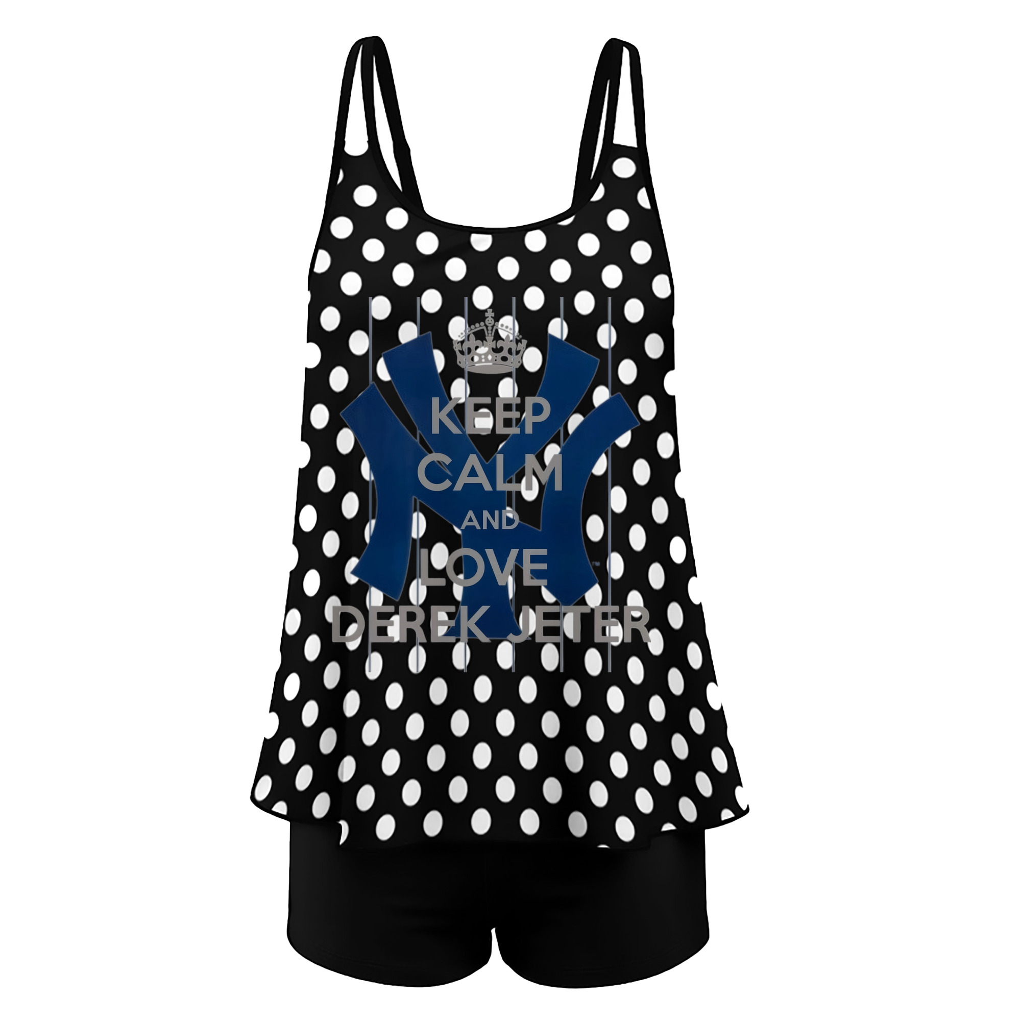 Derek Jeter 6 Women’s Heat Transfer Printed Two-Piece Swimsuit Set – Sexy Double Strap Bandeau Top & Boyshort Bottoms, Soft Nylon-Spandex, Perfect for Beach, Pool & Vacation