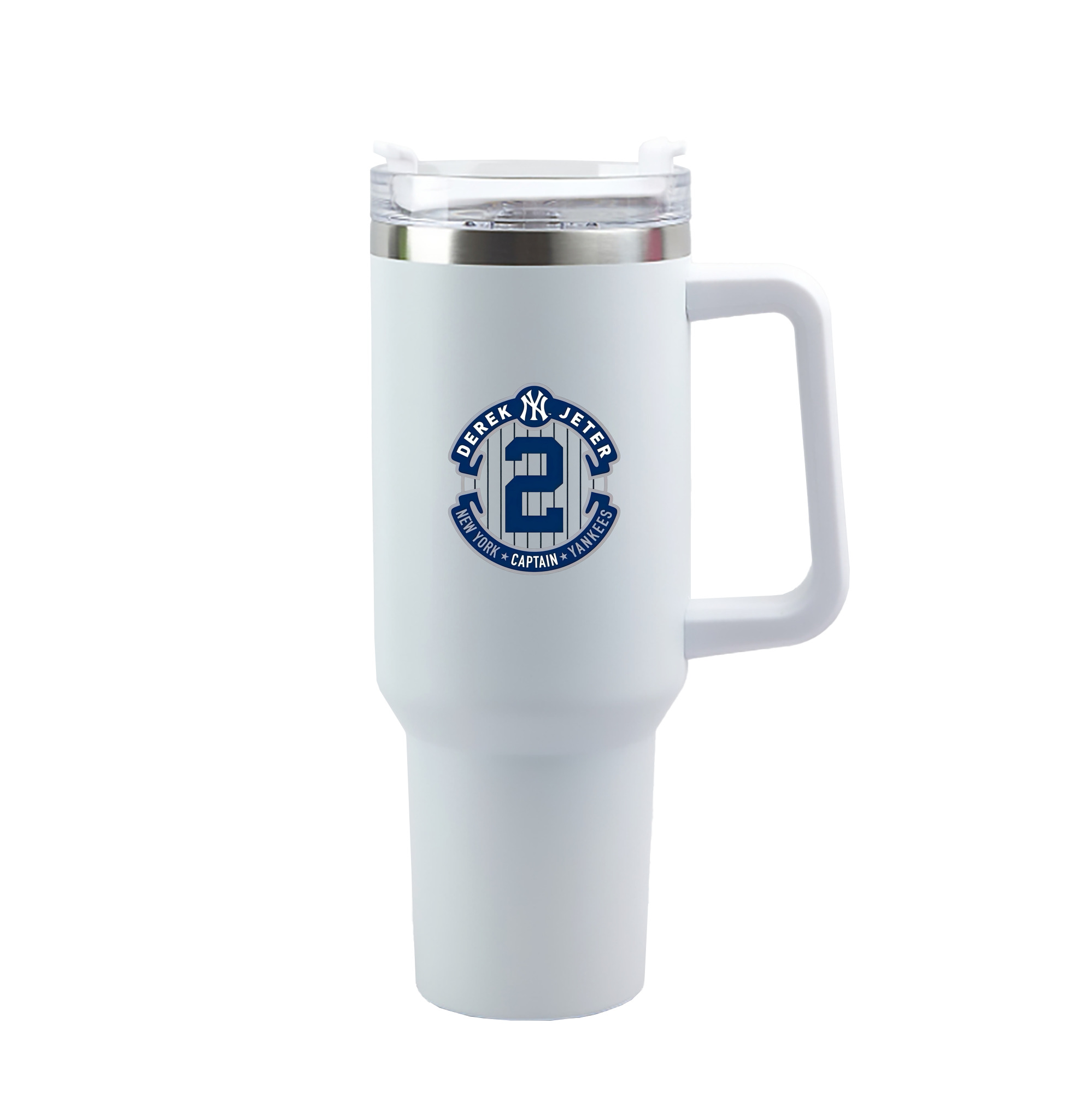 Derek Jeter 1 40oz Handle Car Tumbler – Durable Stainless Steel Travel Mug With UV Print – Double Wall Insulated, Fits Most Car Cup Holders