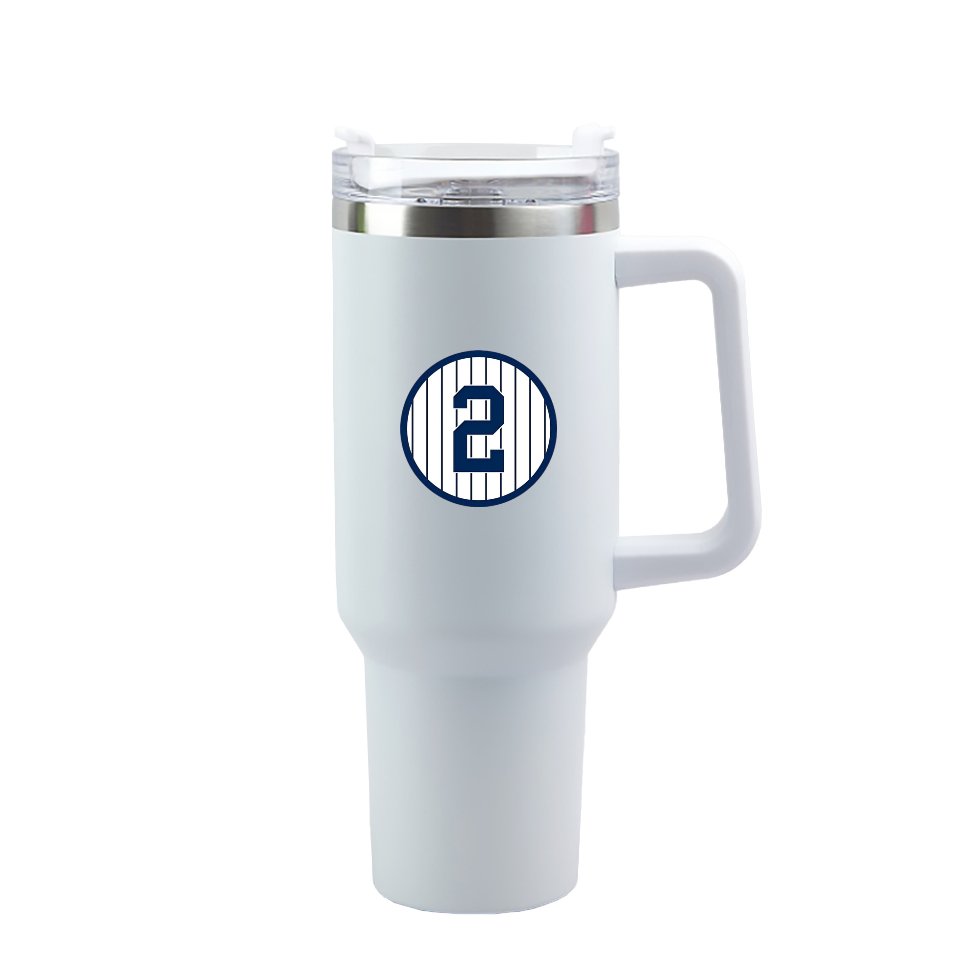 Derek Jeter 5 40oz Handle Car Tumbler – Durable Stainless Steel Travel Mug With UV Print – Double Wall Insulated, Fits Most Car Cup Holders