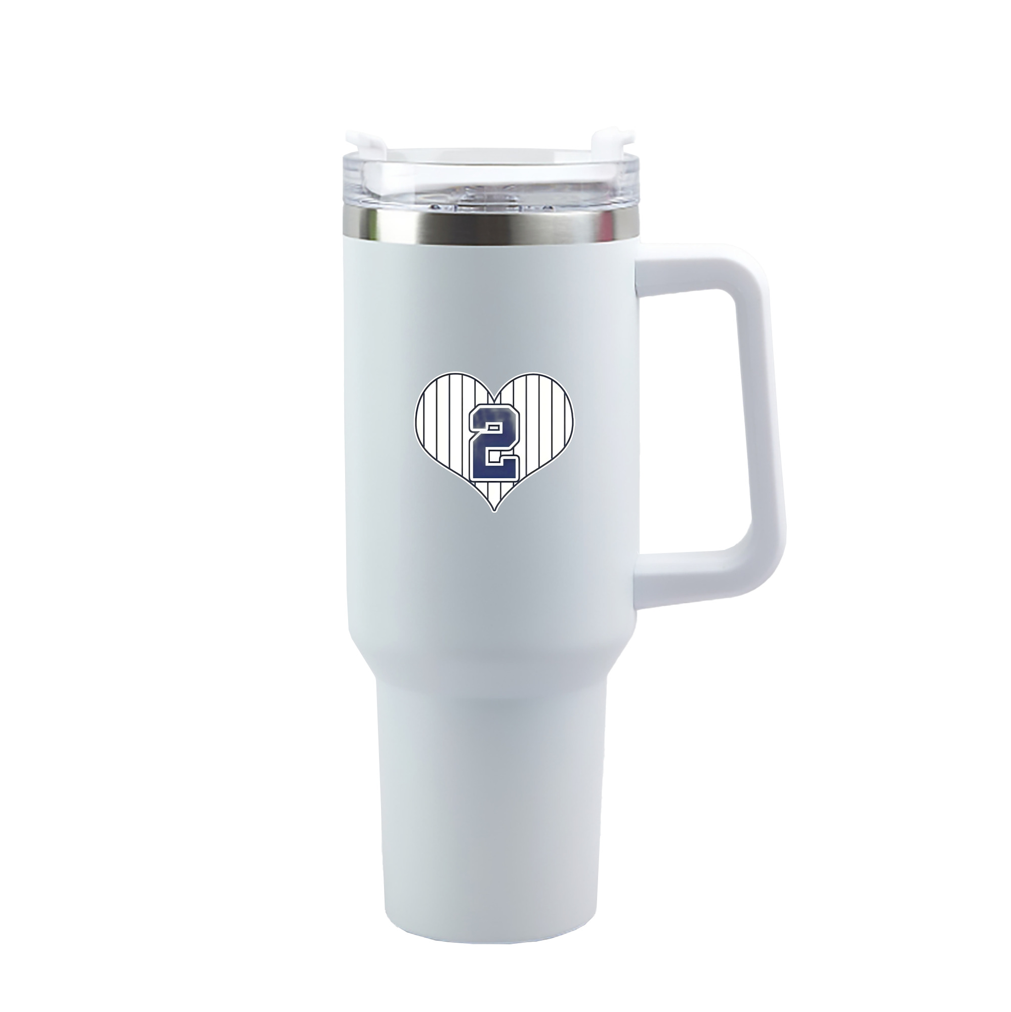 Derek Jeter 8 40oz Handle Car Tumbler – Durable Stainless Steel Travel Mug With UV Print – Double Wall Insulated, Fits Most Car Cup Holders