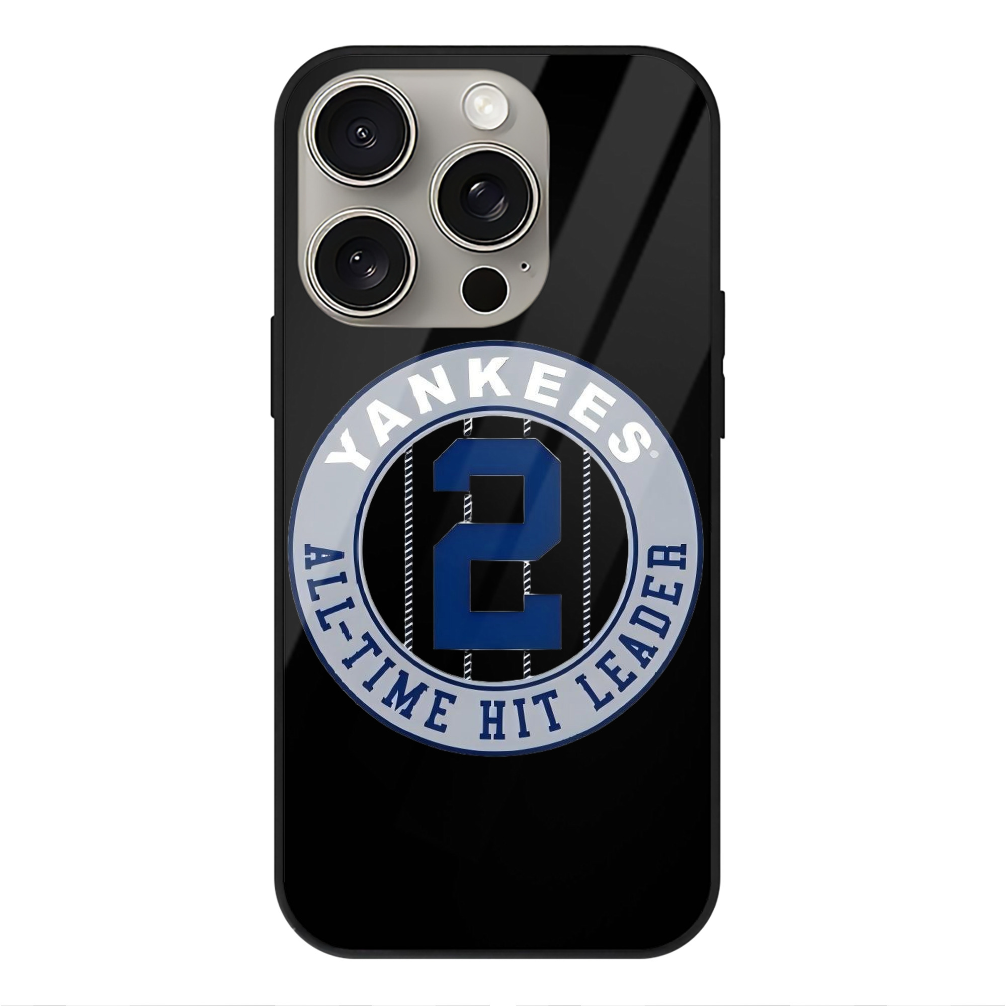Derek Jeter 4 IPhone 15 Pro Mirror Phone Case – UV Printed Glass + TPU – Scratch-Resistant, Wireless Charging Compatible, Precise Fit & Stylish Design