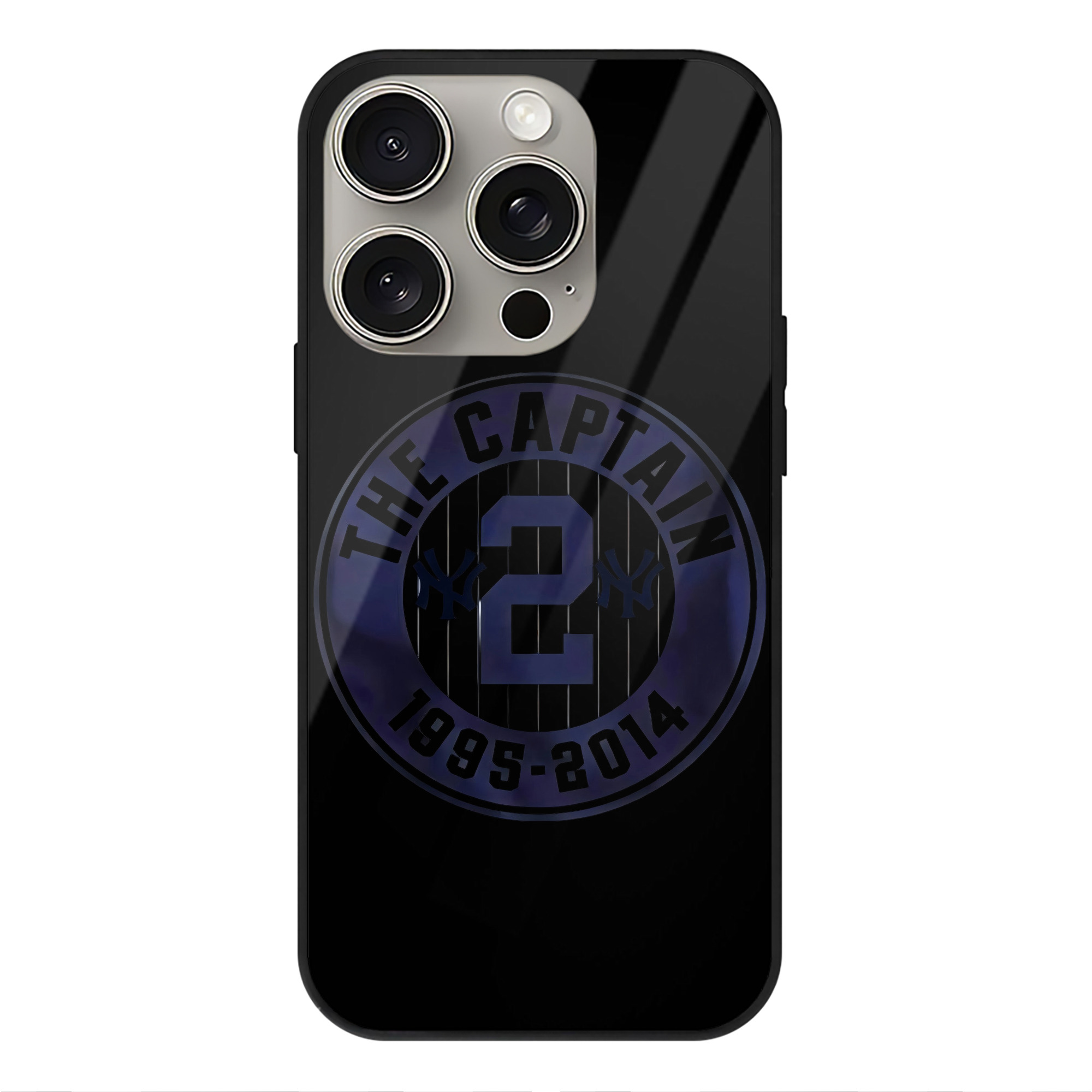 Derek Jeter 7 IPhone 15 Pro Mirror Phone Case – UV Printed Glass + TPU – Scratch-Resistant, Wireless Charging Compatible, Precise Fit & Stylish Design