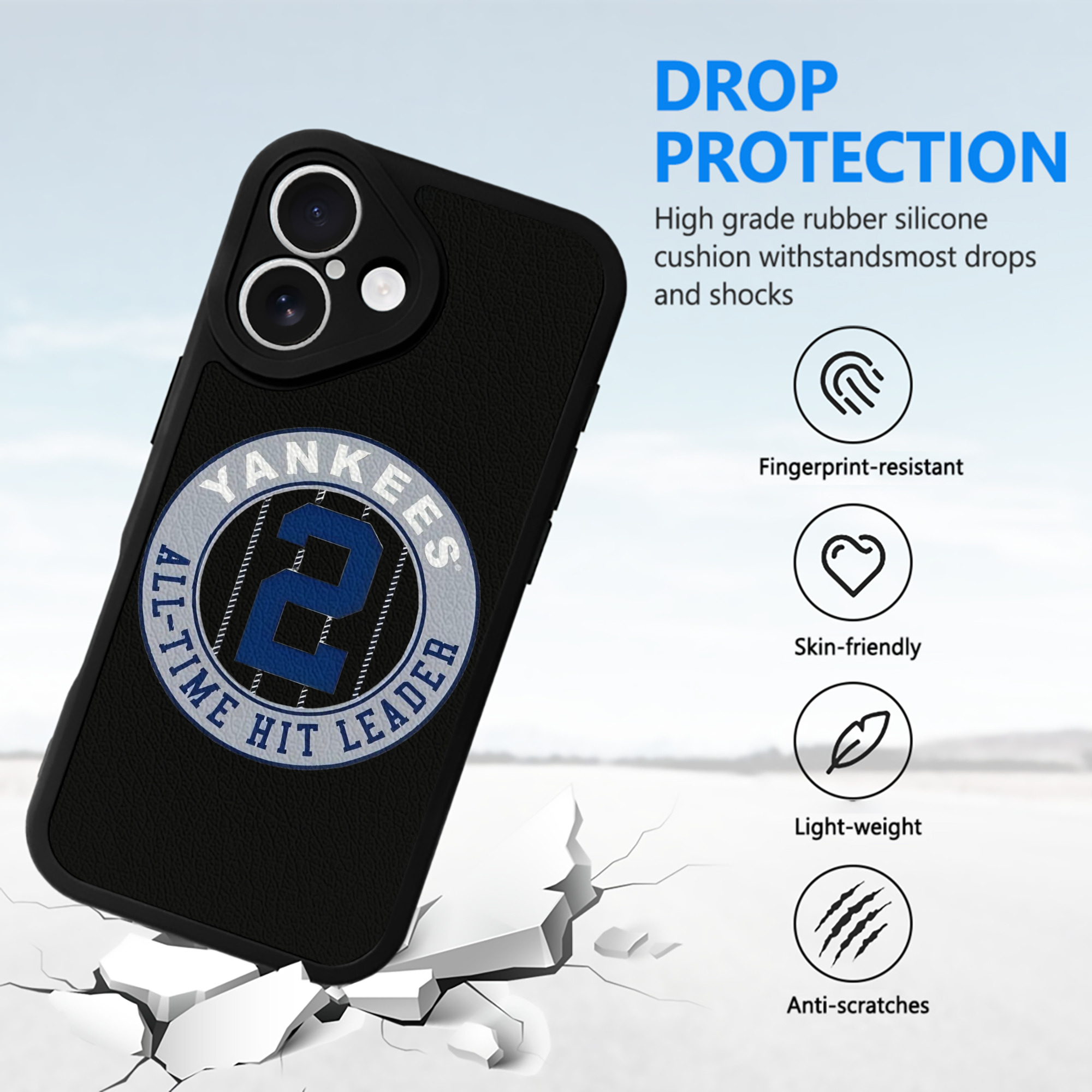 Derek Jeter 4 IPhone 16 Silicone Leather Case – UV Print, Lambskin Texture – Perfect Fit, Wireless Charging Compatible, Scratch Resistant, Precise Cutouts – Stylish Protection For IPhone 16