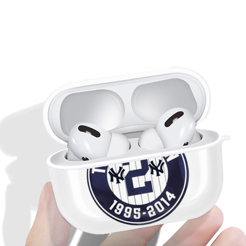 Derek Jeter 7 AirPods Pro Hard Case White With Keychain, Durable Flexible PC, Precise Cutouts, Anti-Fingerprint, Yellowing & Scratch Resistant, Full Protection, Washable