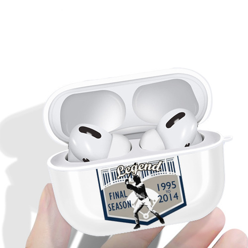 Derek Jeter 14 AirPods Pro Hard Case White With Keychain, Durable Flexible PC, Precise Cutouts, Anti-Fingerprint, Yellowing & Scratch Resistant, Full Protection, Washable