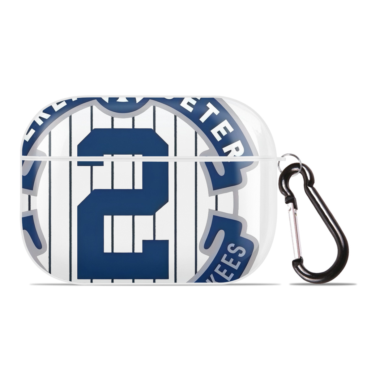 Derek Jeter 1 AirPods Pro Hard Case White With Keychain, Durable Flexible PC, Precise Cutouts, Anti-Fingerprint, Yellowing & Scratch Resistant, Full Protection, Washable