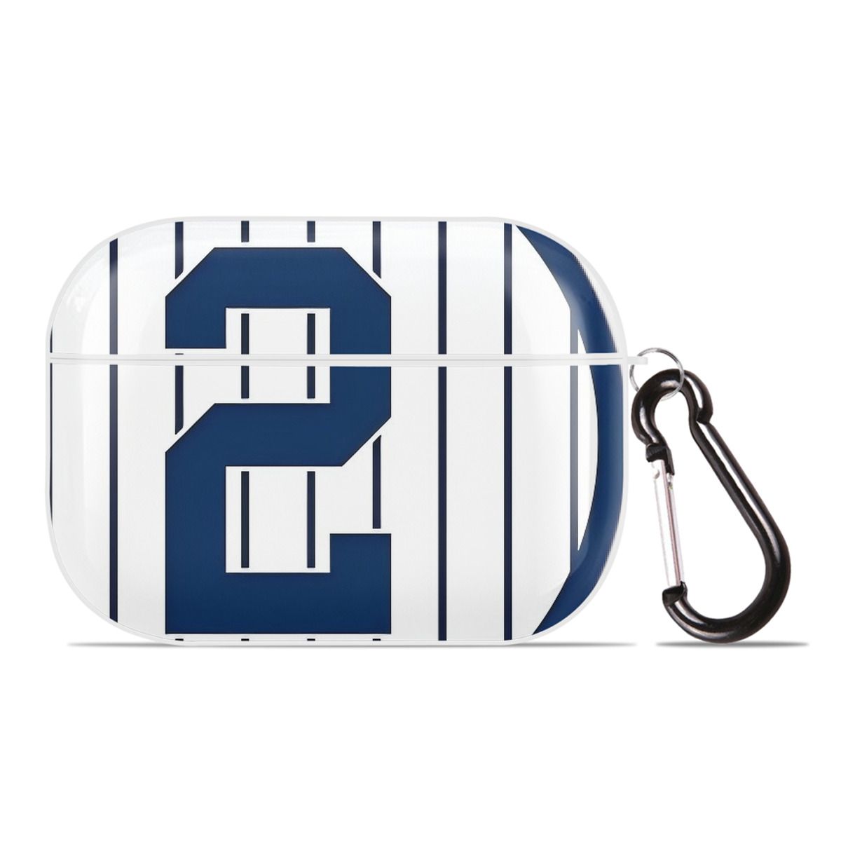 Derek Jeter 5 AirPods Pro Hard Case White With Keychain, Durable Flexible PC, Precise Cutouts, Anti-Fingerprint, Yellowing & Scratch Resistant, Full Protection, Washable