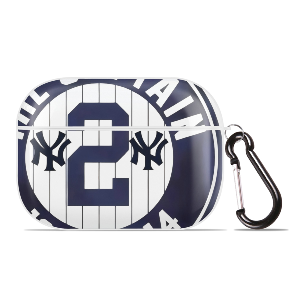 Derek Jeter 7 AirPods Pro Hard Case White With Keychain, Durable Flexible PC, Precise Cutouts, Anti-Fingerprint, Yellowing & Scratch Resistant, Full Protection, Washable